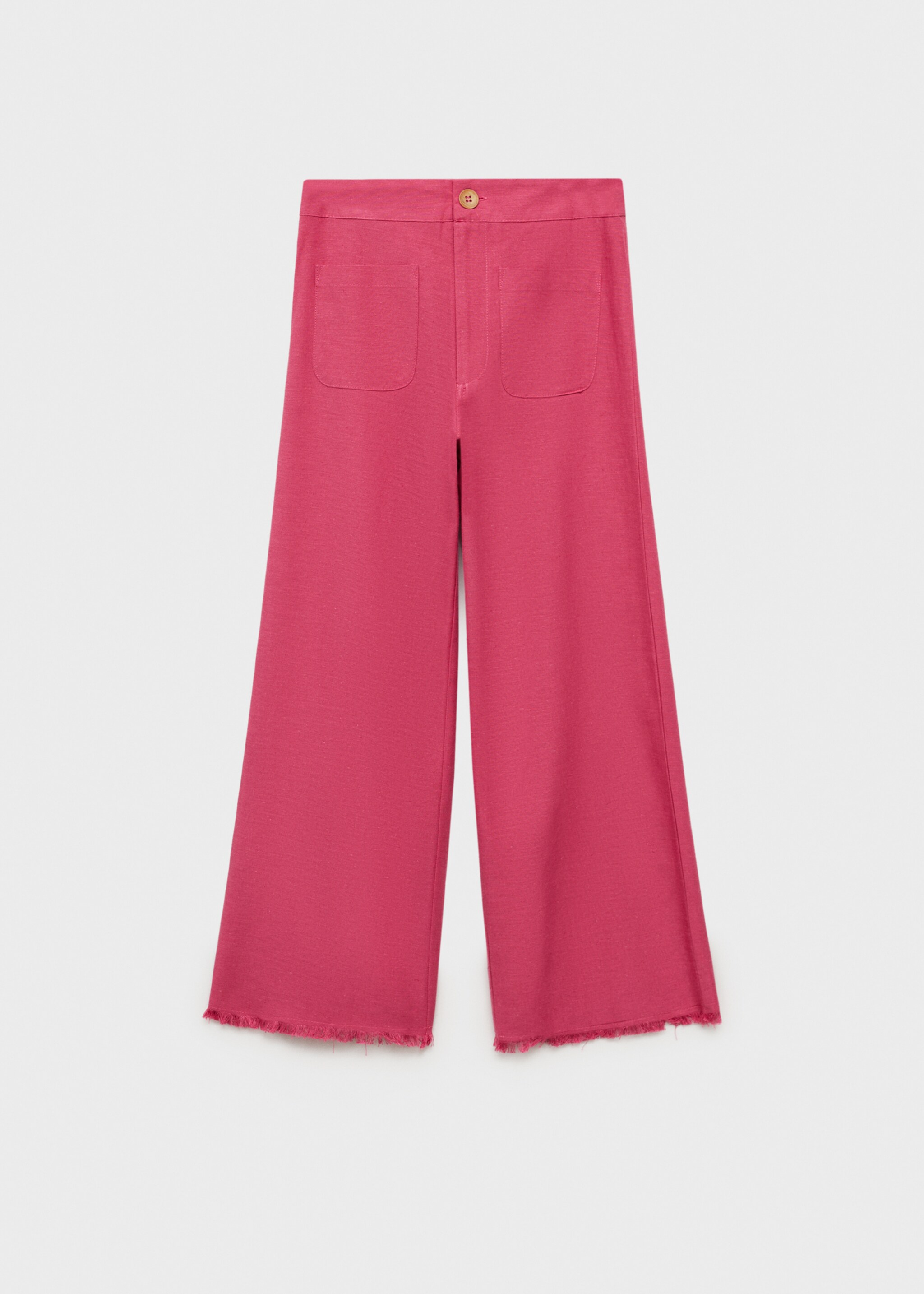 Linen-blend culotte trousers - Article without model, Strawberry. Ref: 87076720-00.