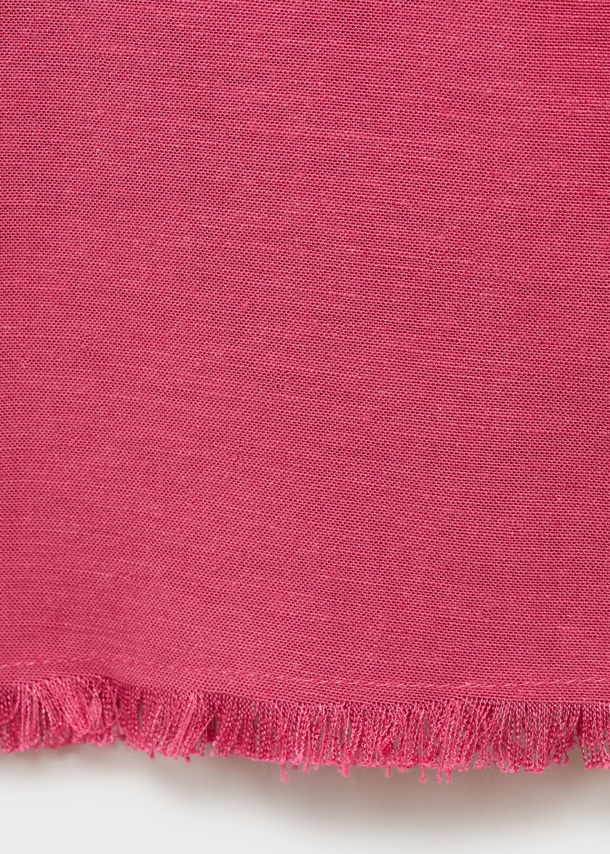 Linen-blend culotte trousers - Details of the article 0, Strawberry. Ref: 87076720-00.