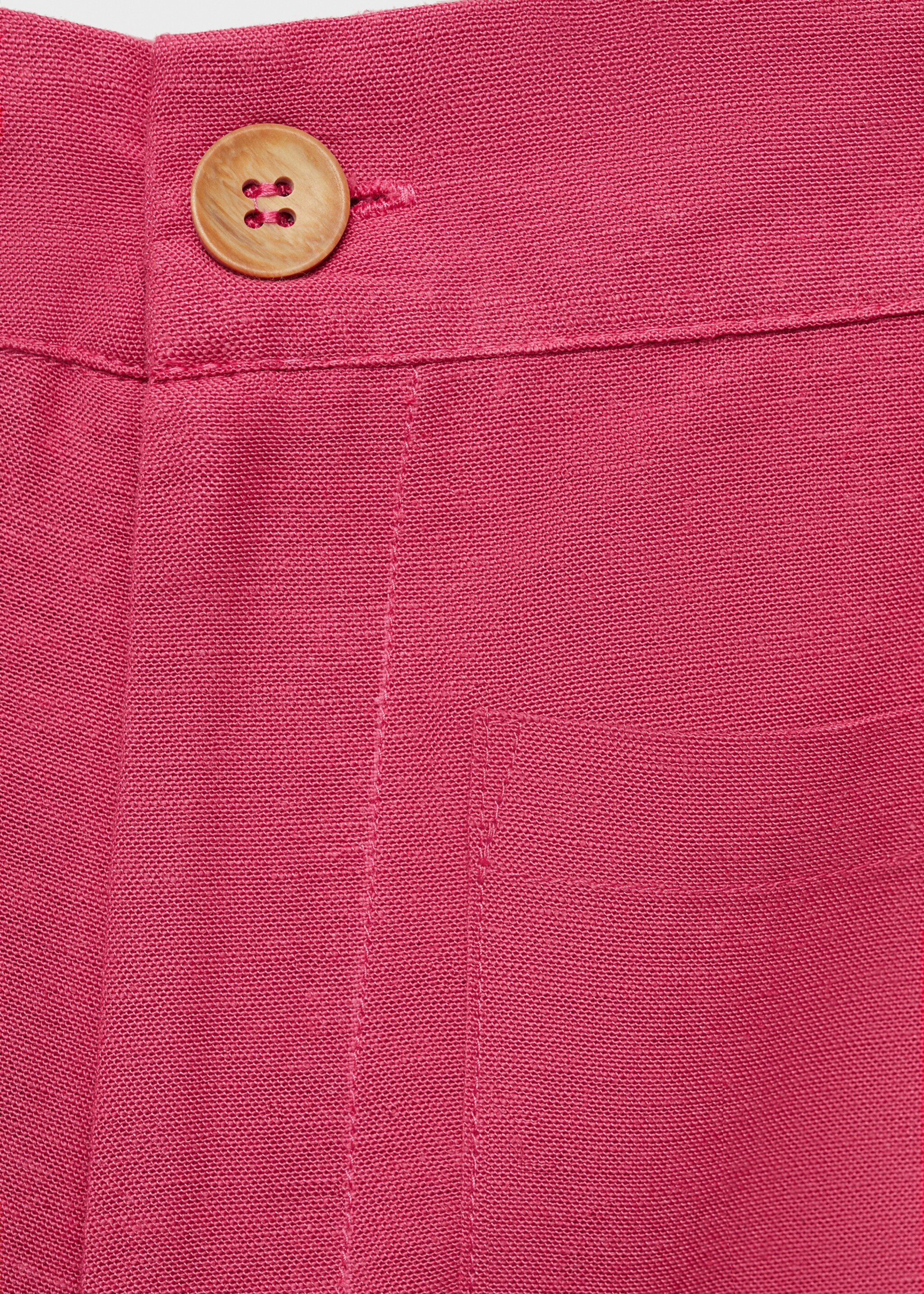 Linen-blend culotte trousers - Details of the article 8, Strawberry. Ref: 87076720-00.