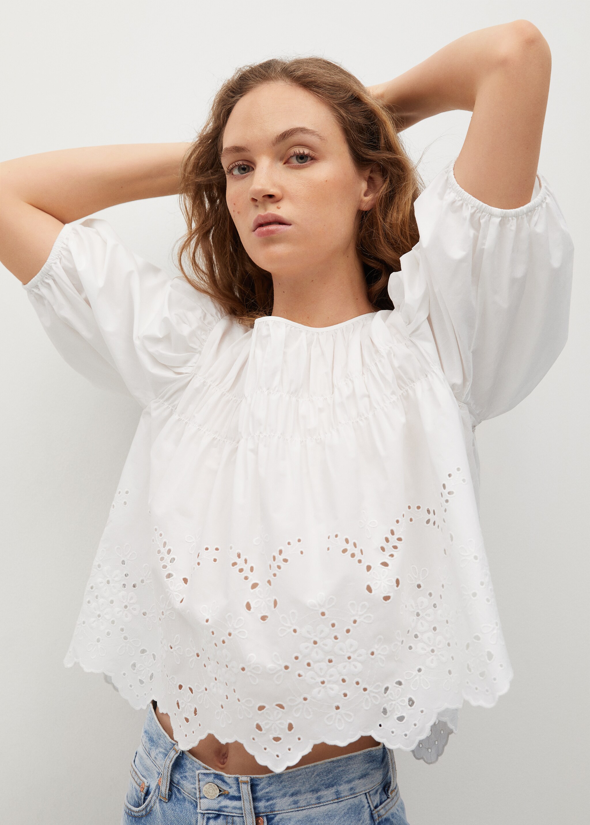 Swiss embroidery popelin blouse - Details of the article 2