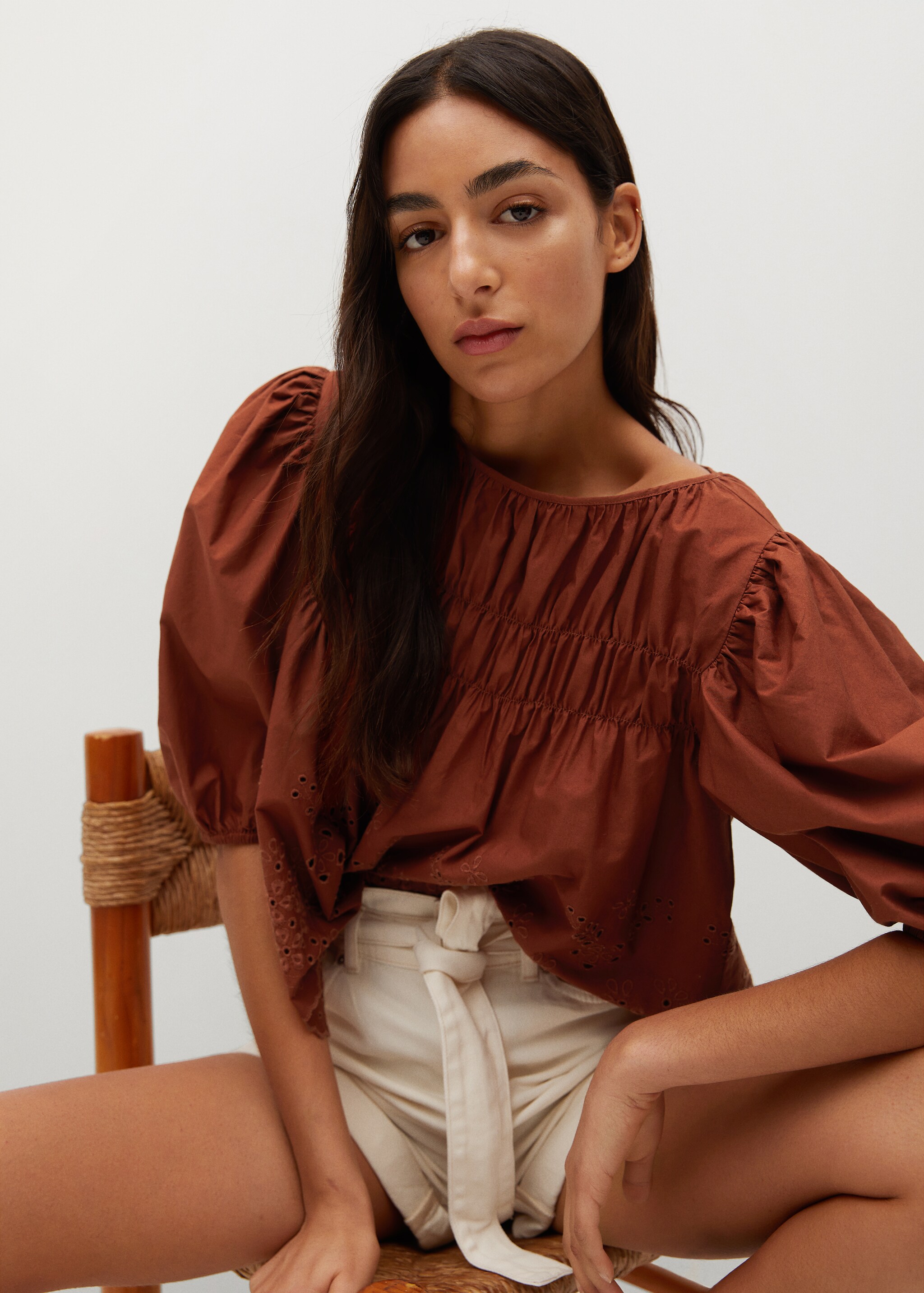Swiss embroidery popelin blouse - Details of the article 2