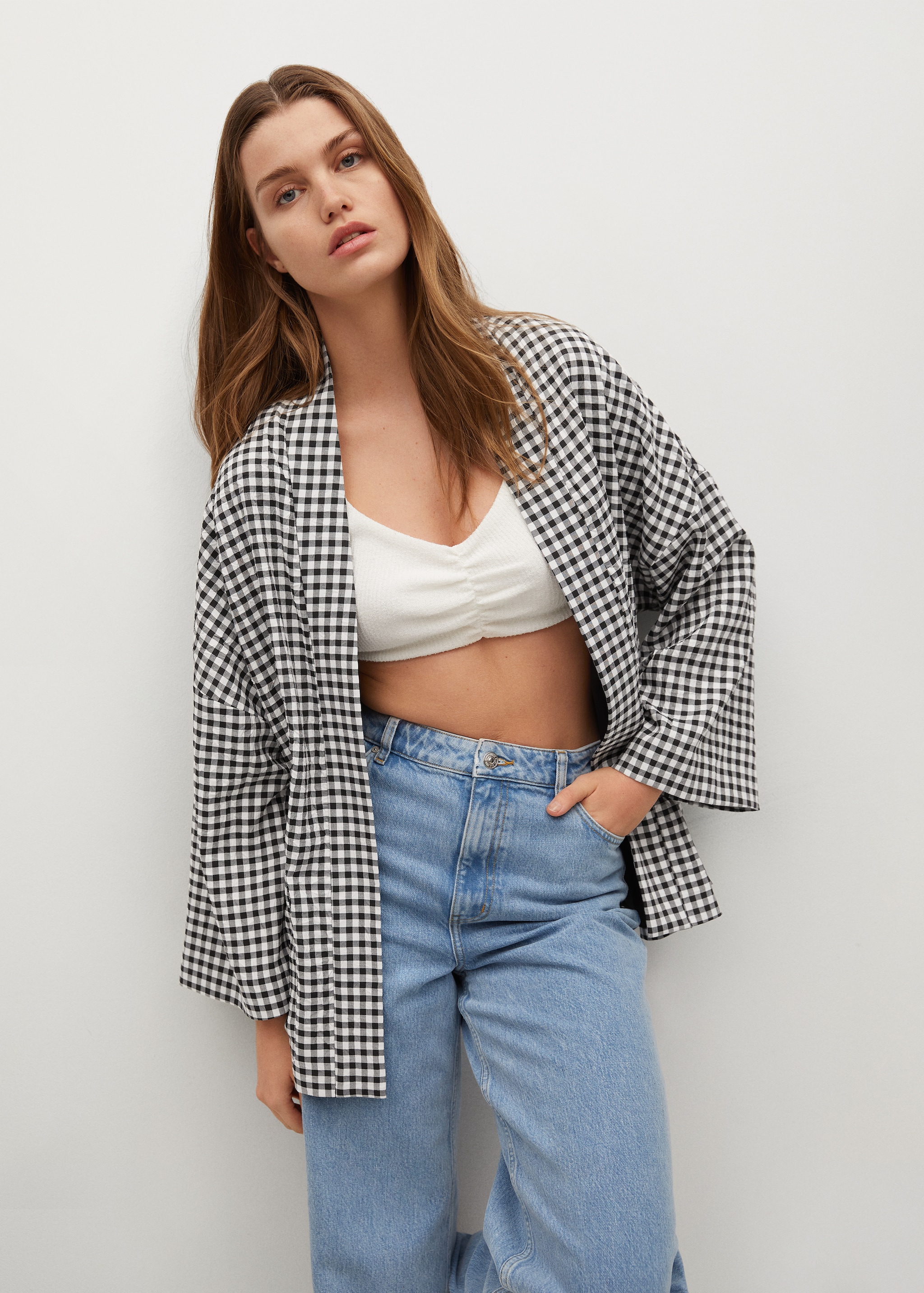 Chaqueta cuadro vichy - Plano medio
