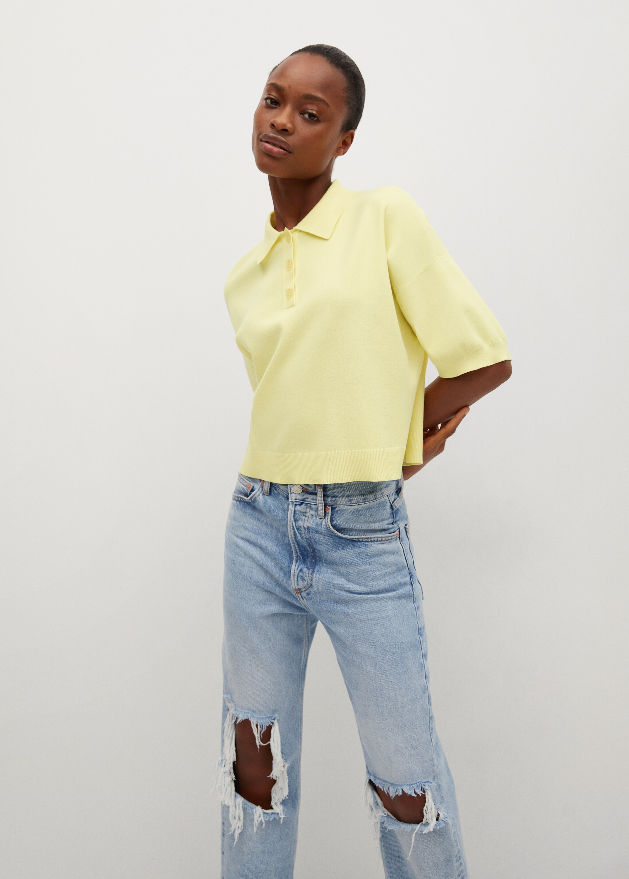Polokošile crop oversize - Náhled ve středové rovině