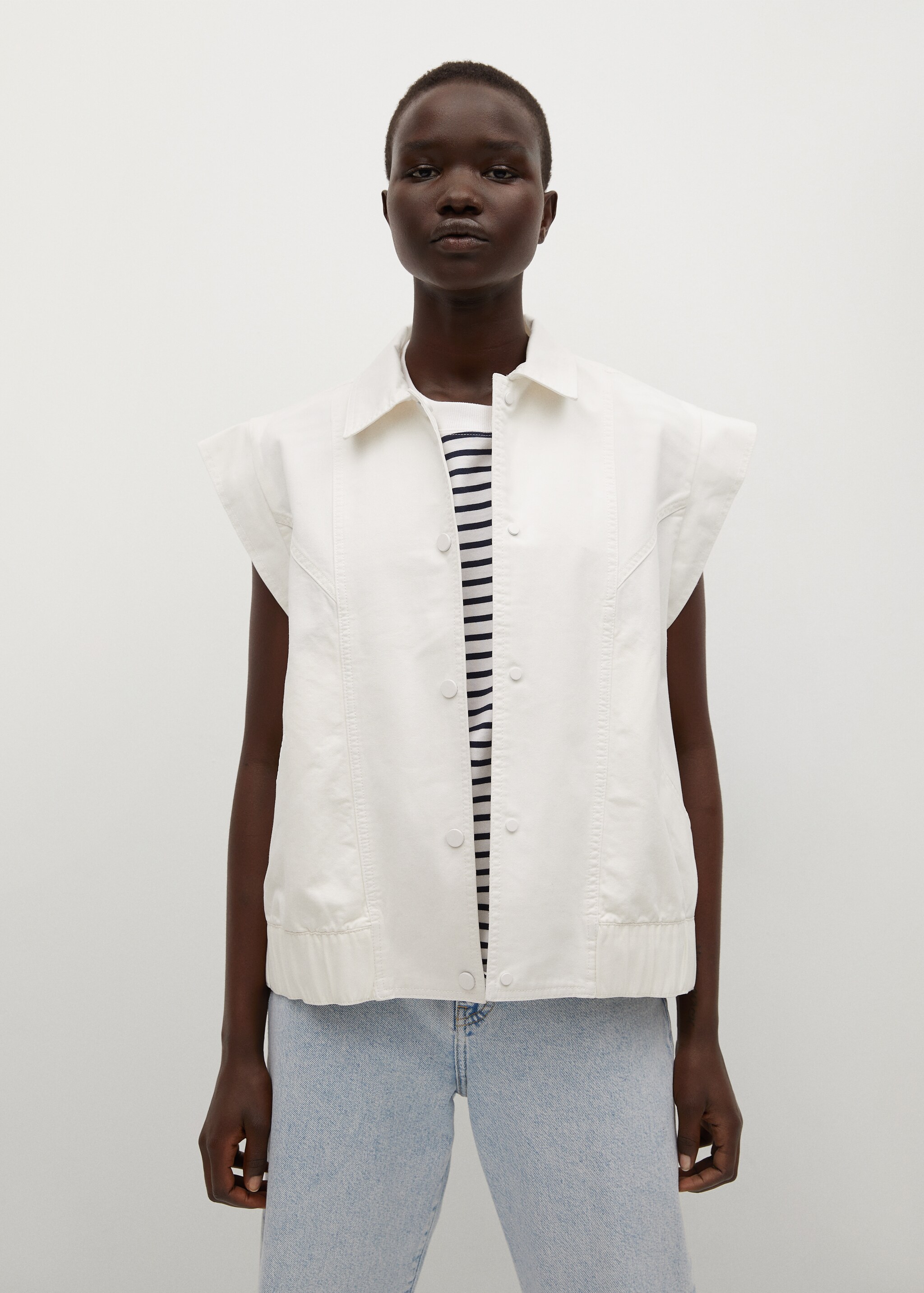 Oversized denim gilet - Medium plane