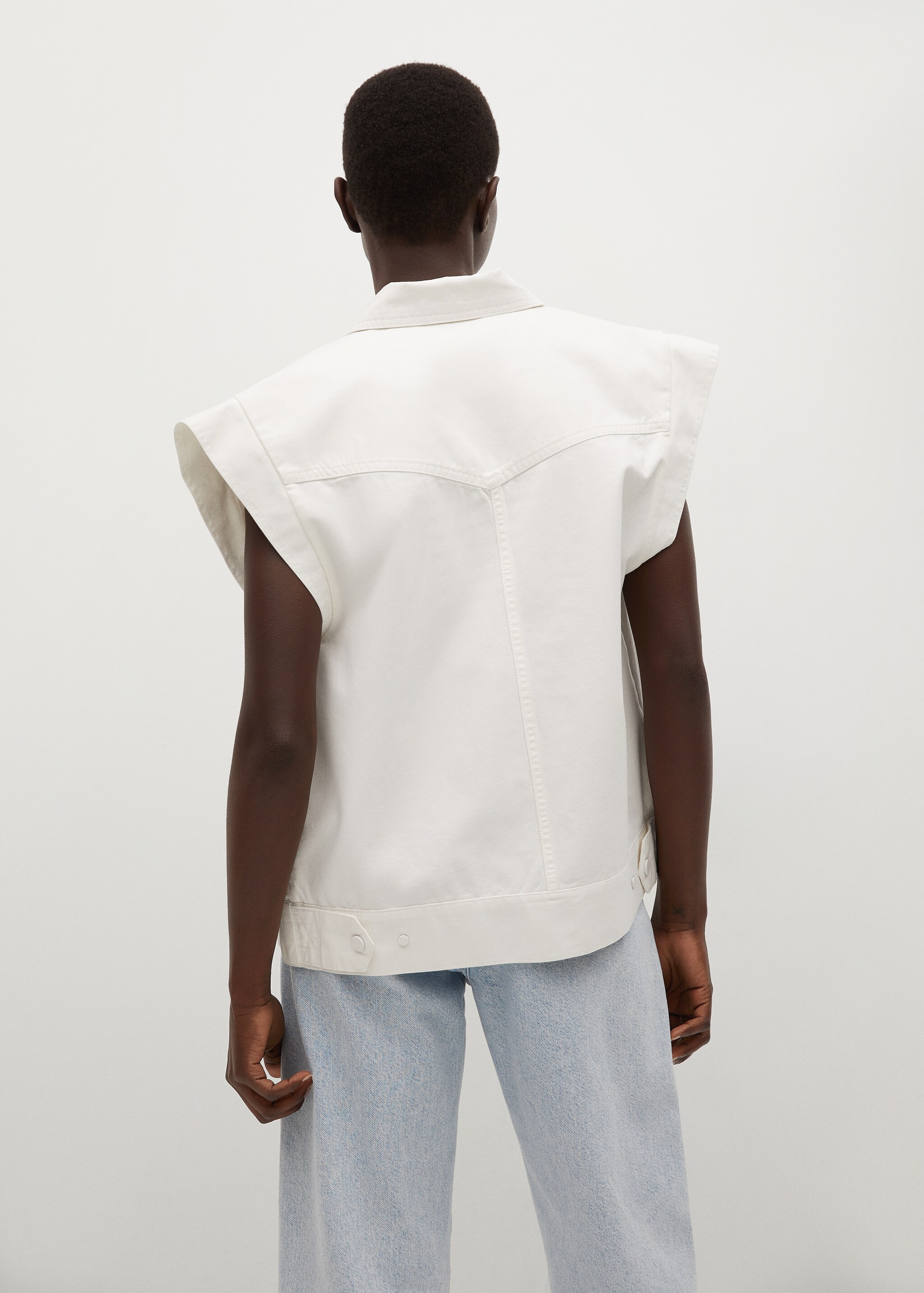 Oversized denim gilet - Reverse of the article