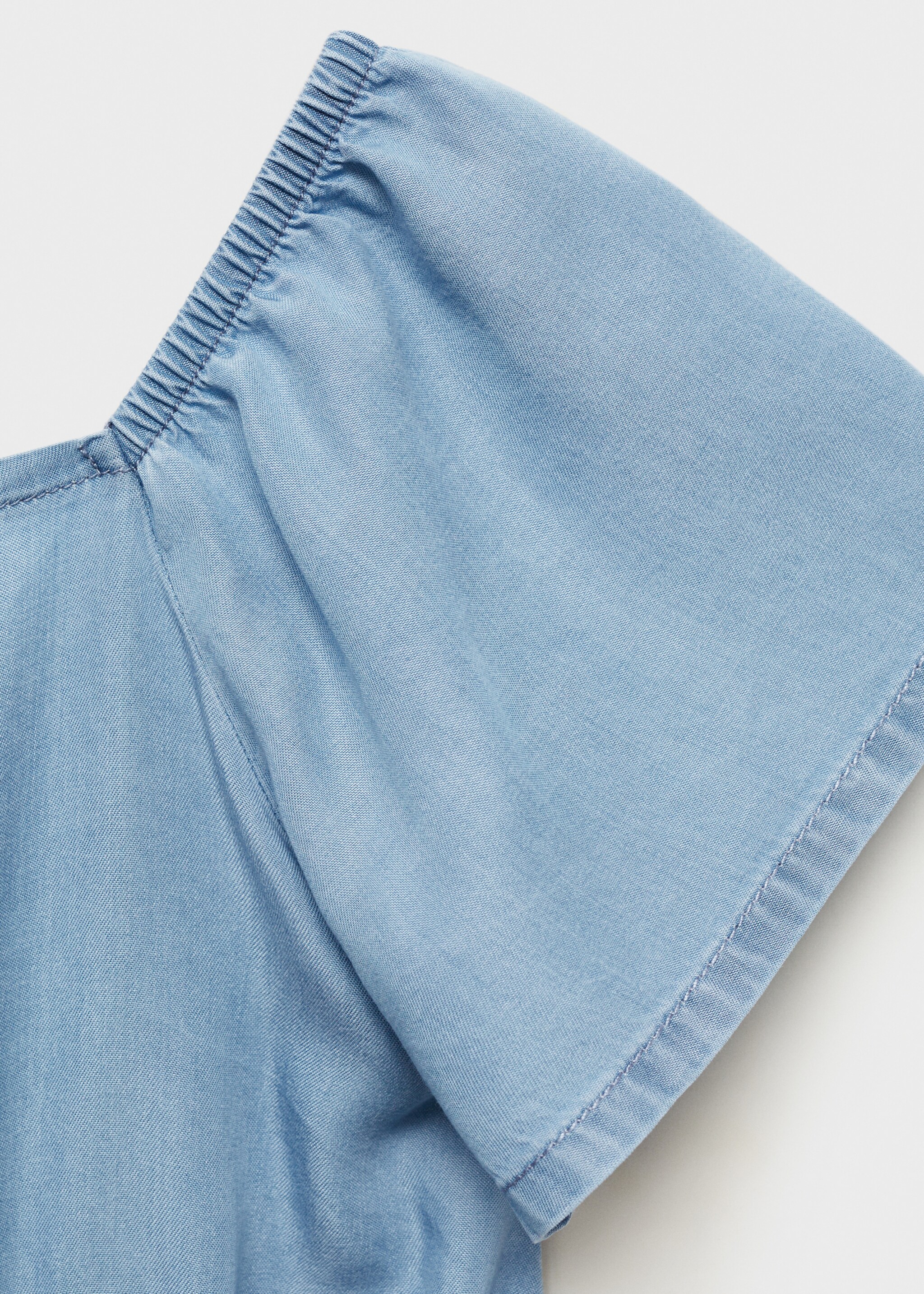 Ruched long jumpsuit - Details of the article 0, Medium Blue. Ref: 87077164-00.