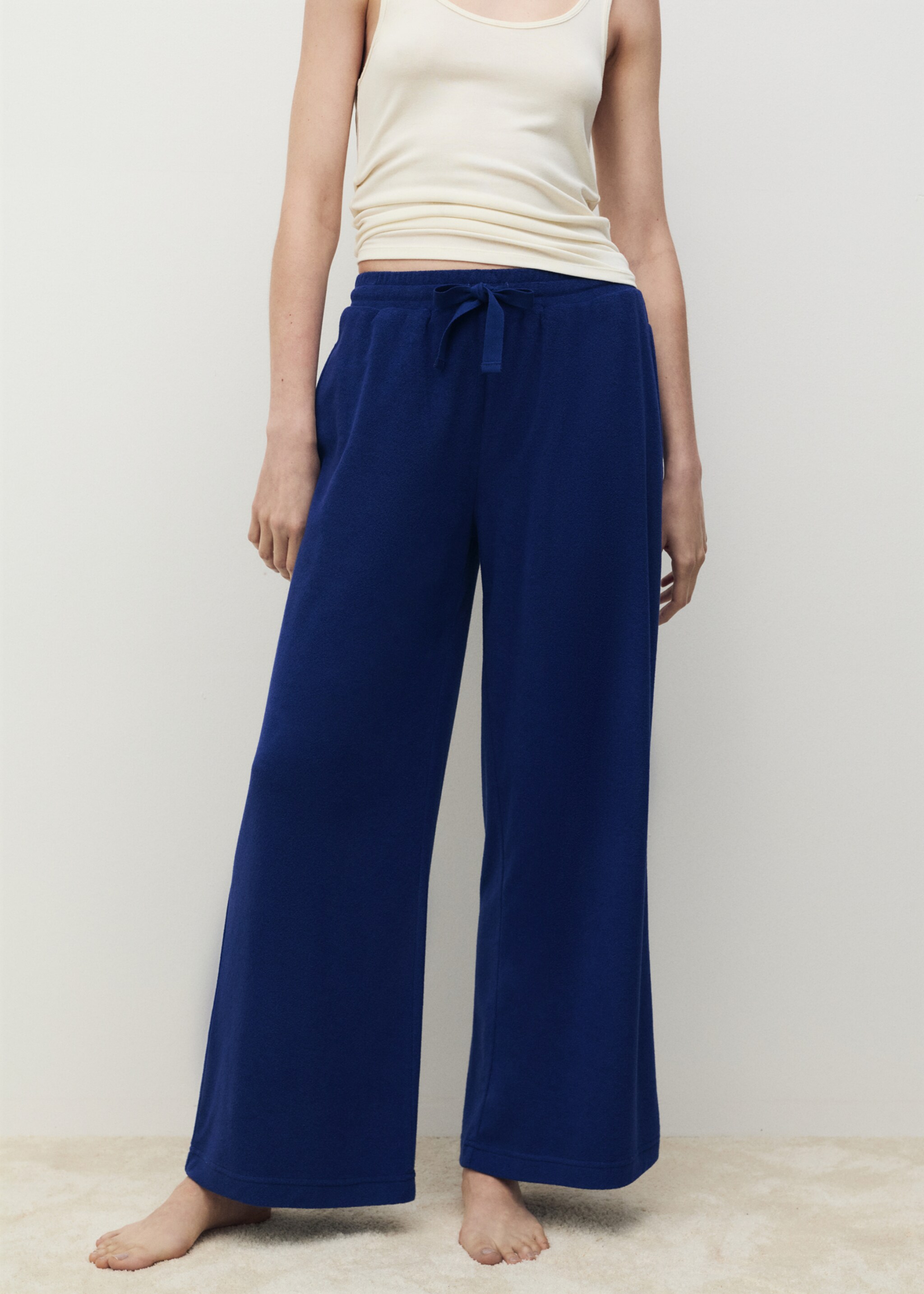 Terry cotton trousers - Medium plane, Dark Navy. Ref: 87077169-00.