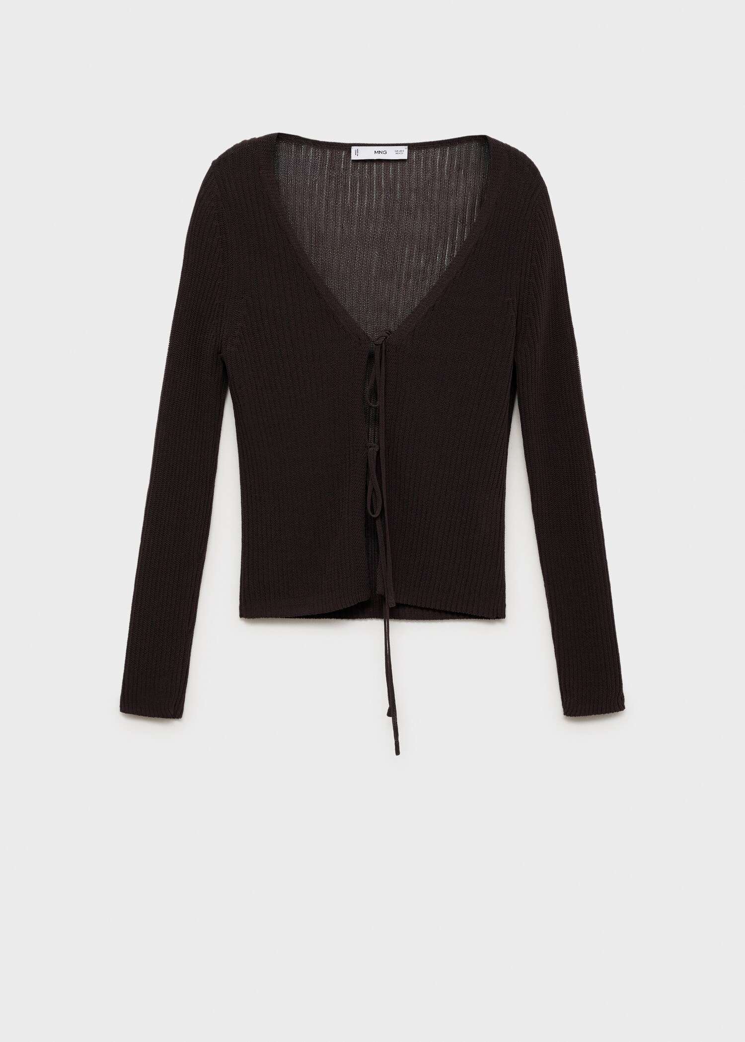 Cárdigan punto canalé lazos - Artículo sin modelo