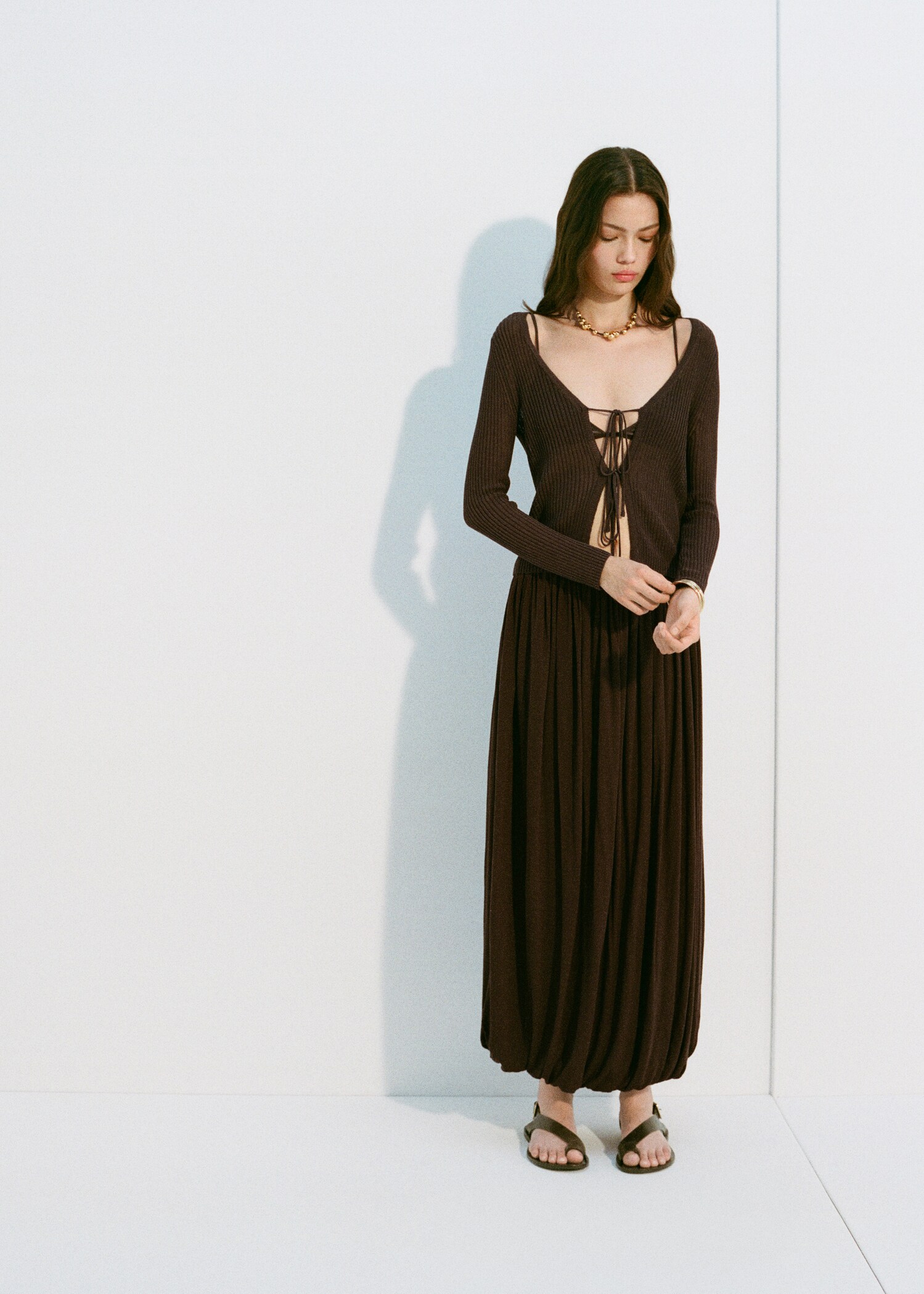 Cárdigan punto canalé lazos - Detalle del artículo 6