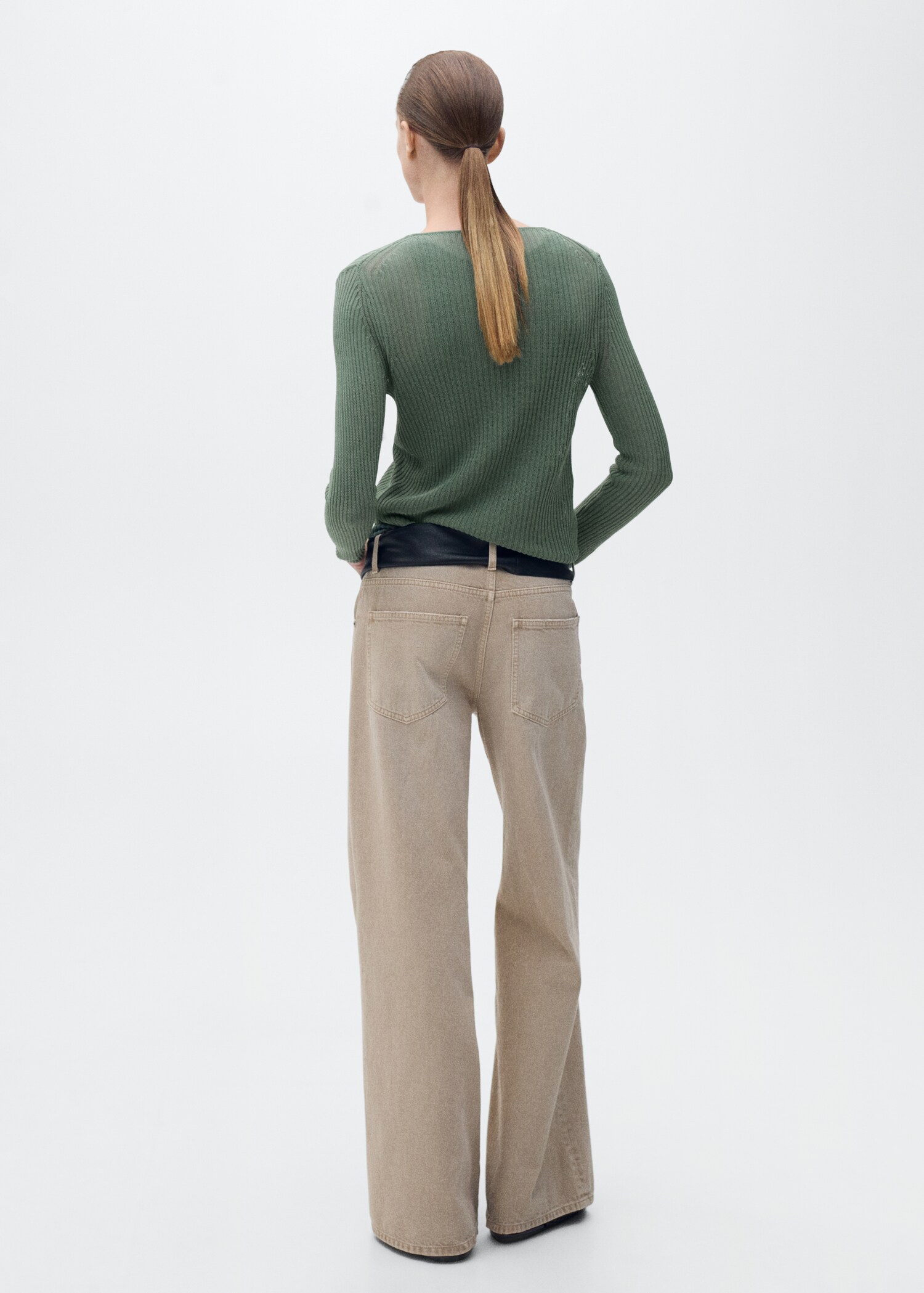 Cárdigan punto canalé lazos - Reverso del artículo