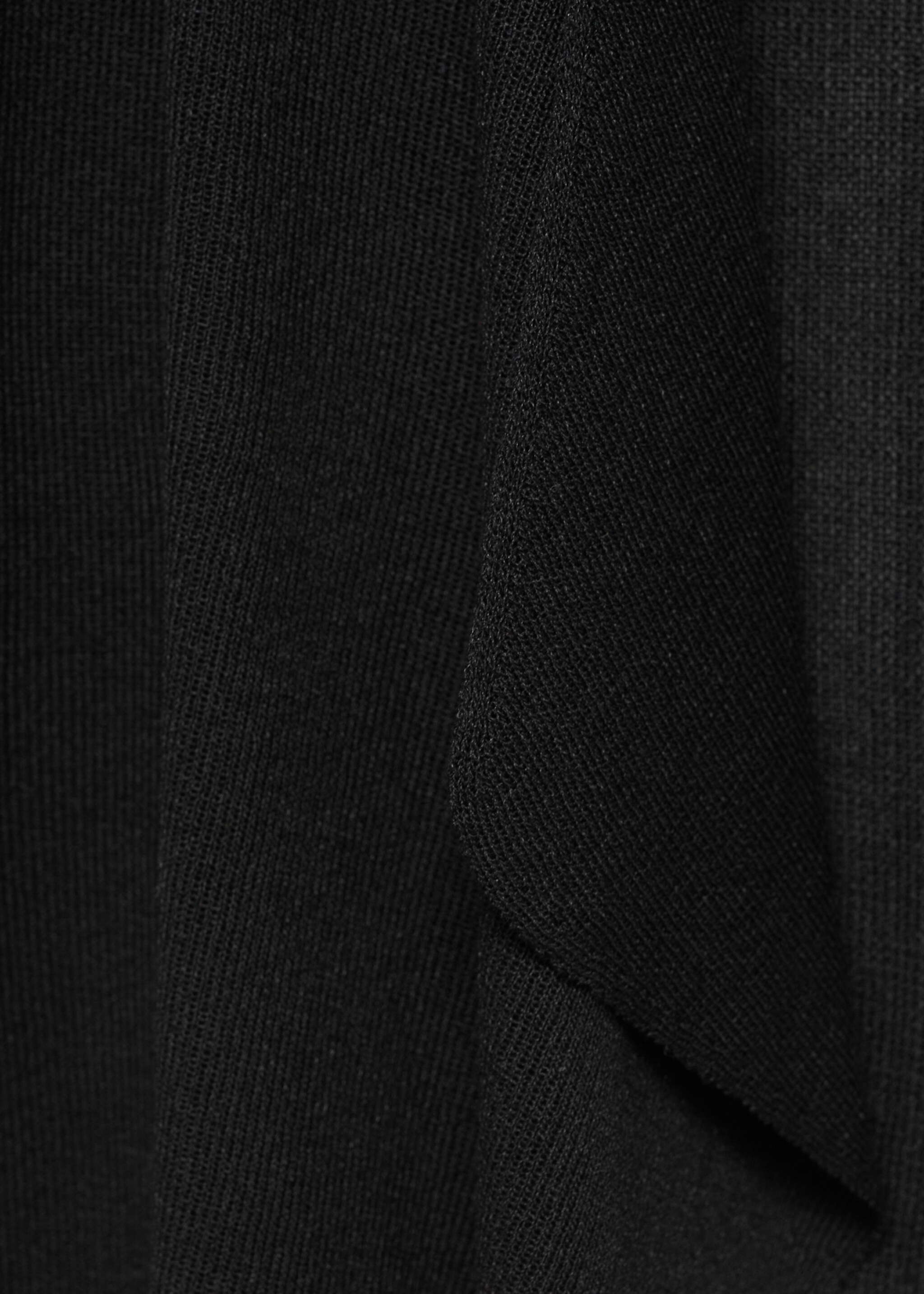 Knitted cropped cardigan - Details of the article 8, Black. Ref: 87077174-00.