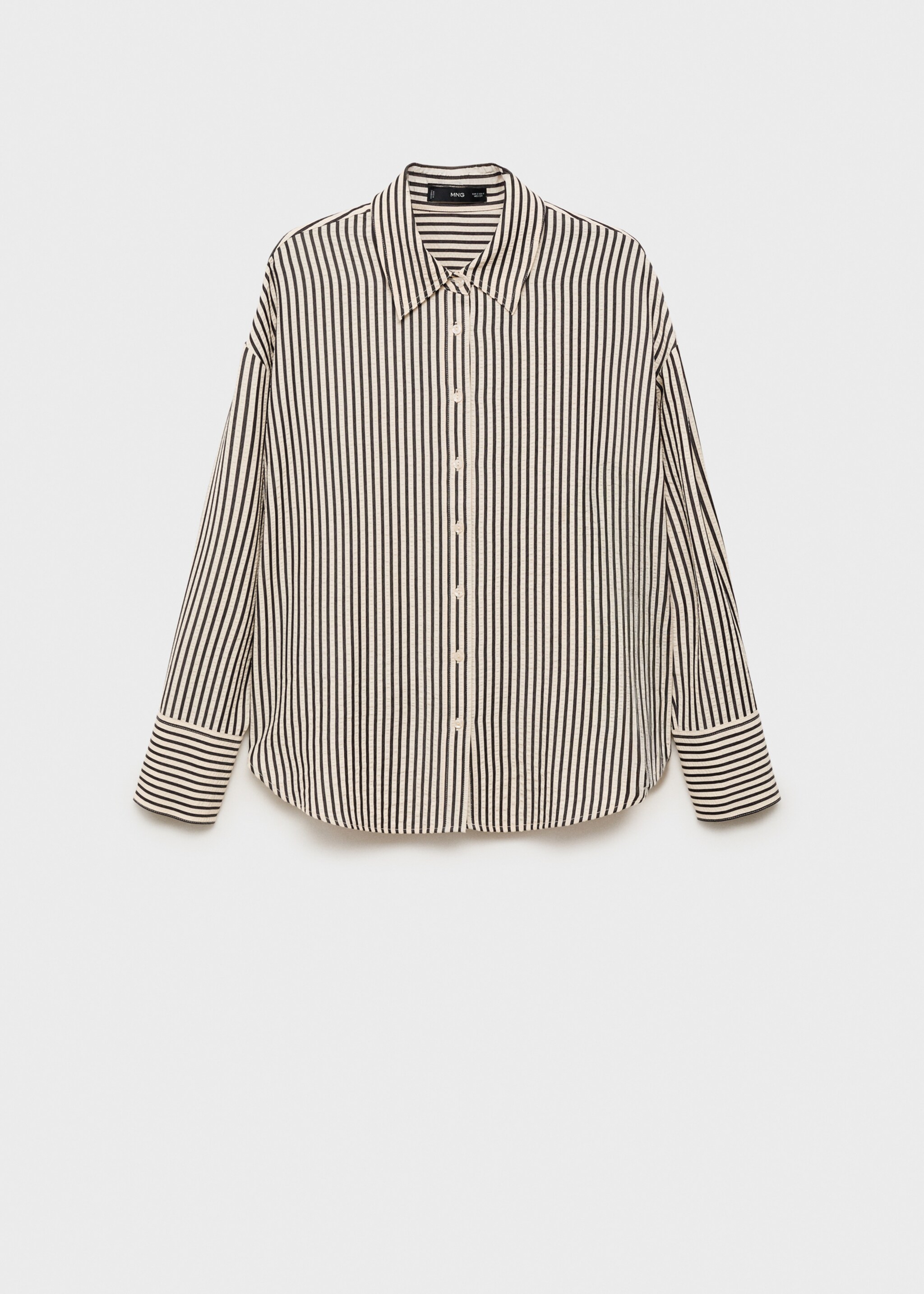 Striped textured shirt - Article without model, Off White. Ref: 87077175-00.