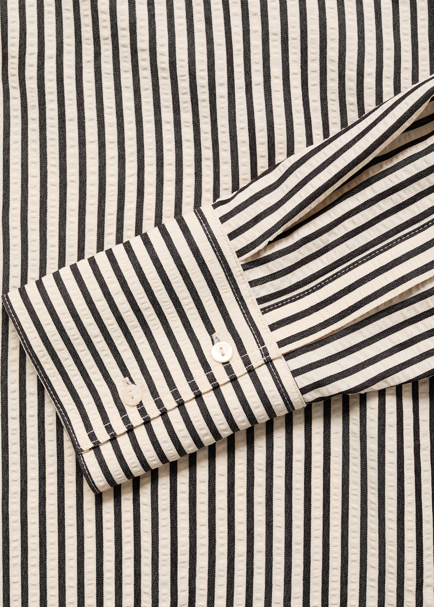 Striped textured shirt - Details of the article 0