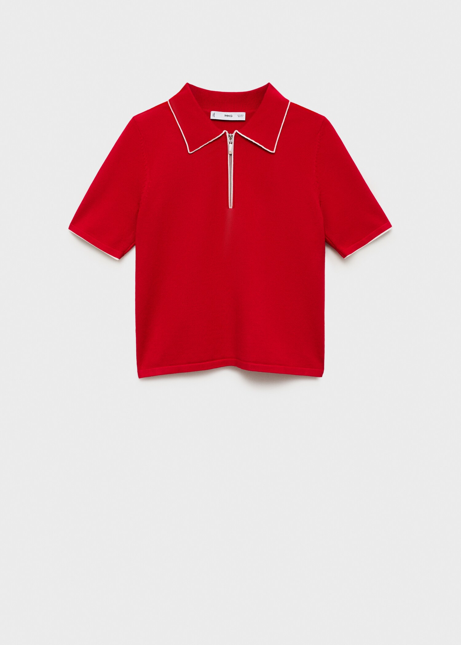 Πουλόβερ με γιακά πόλο με ραφές σε χρωματική αντίθεση - Προϊόν χωρίς μοντέλο