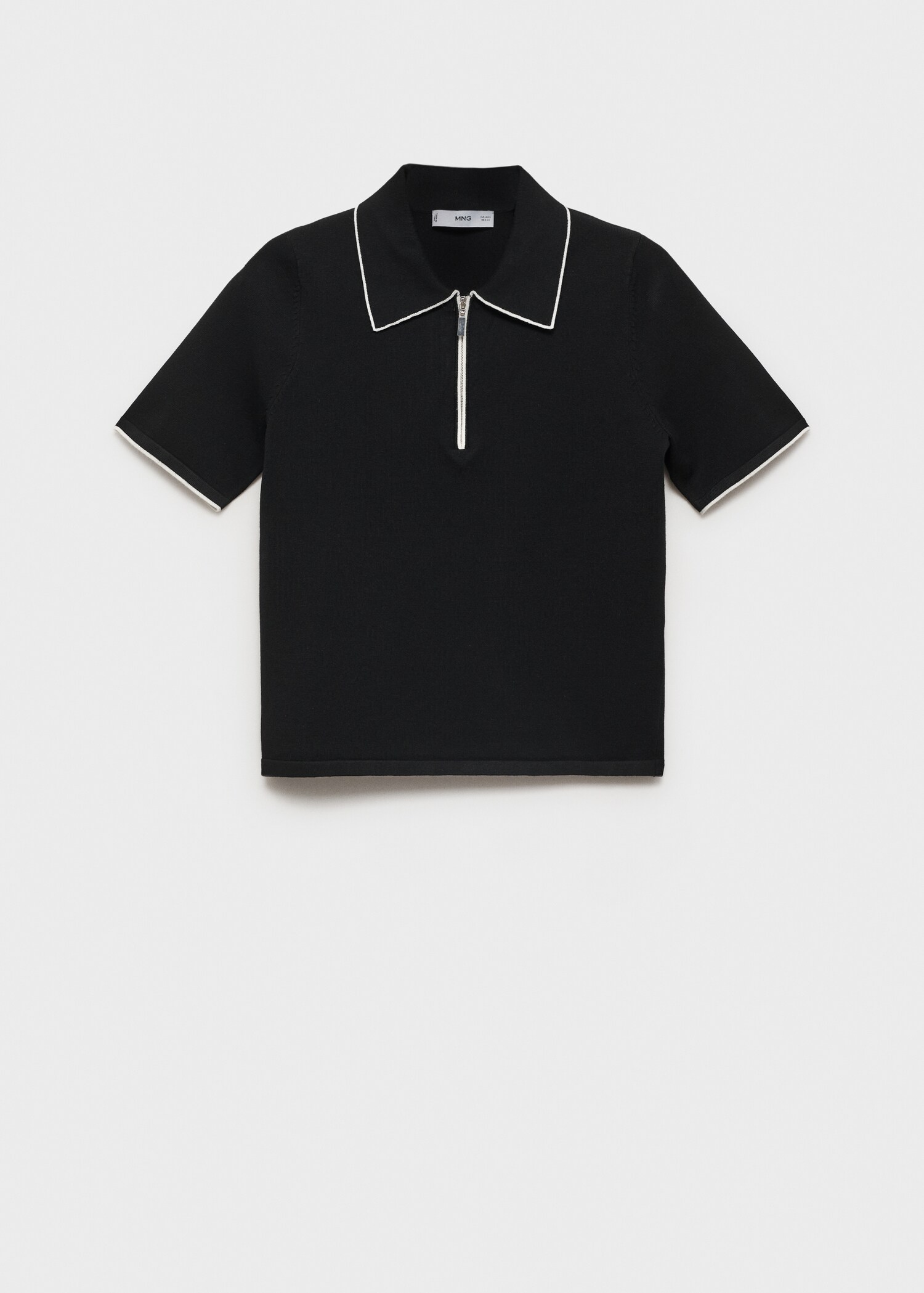 Πουλόβερ με γιακά πόλο με ραφές σε χρωματική αντίθεση - Προϊόν χωρίς μοντέλο