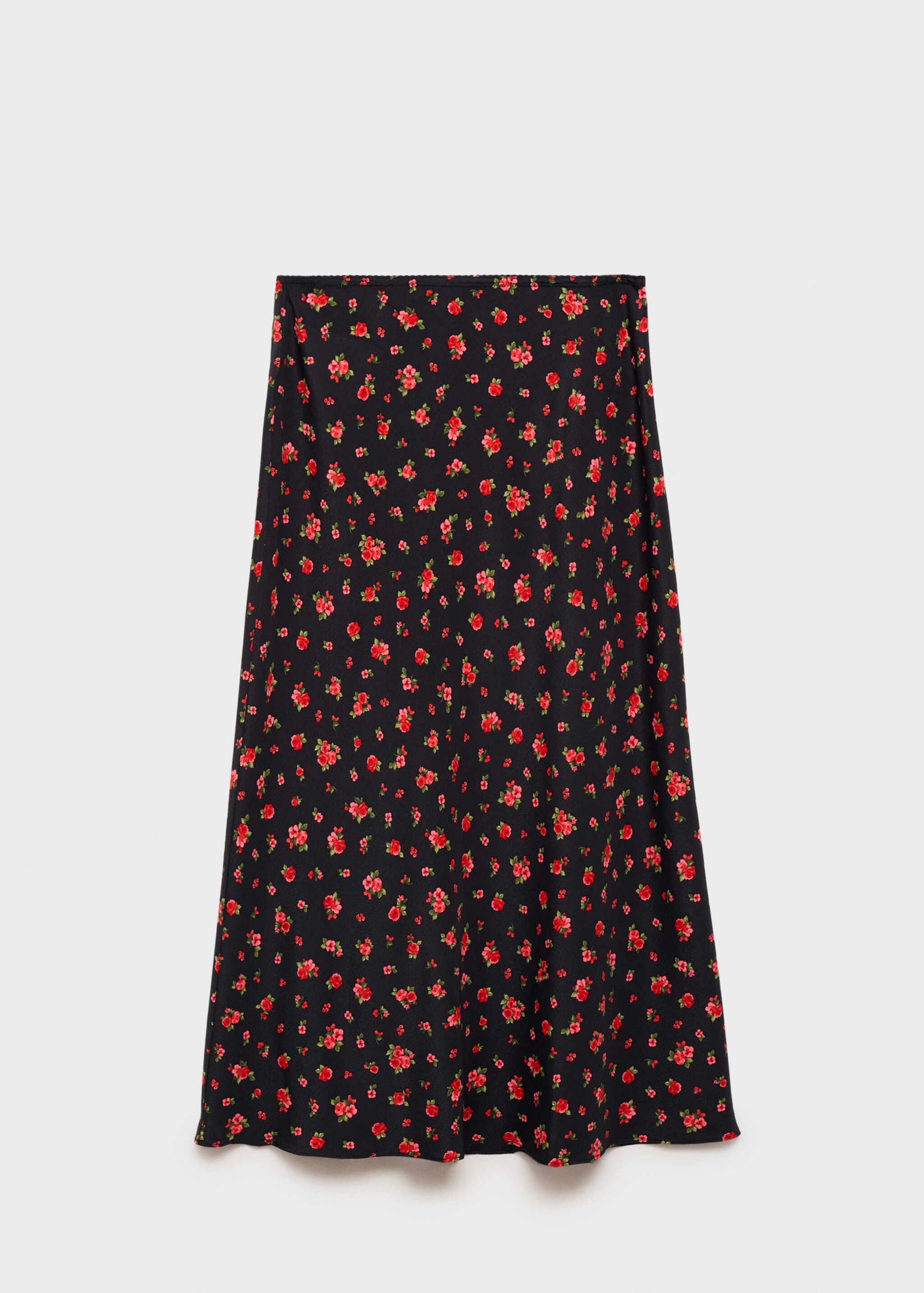 Long floral flared skirt - Article without model, Black. Ref: 87077178-00.
