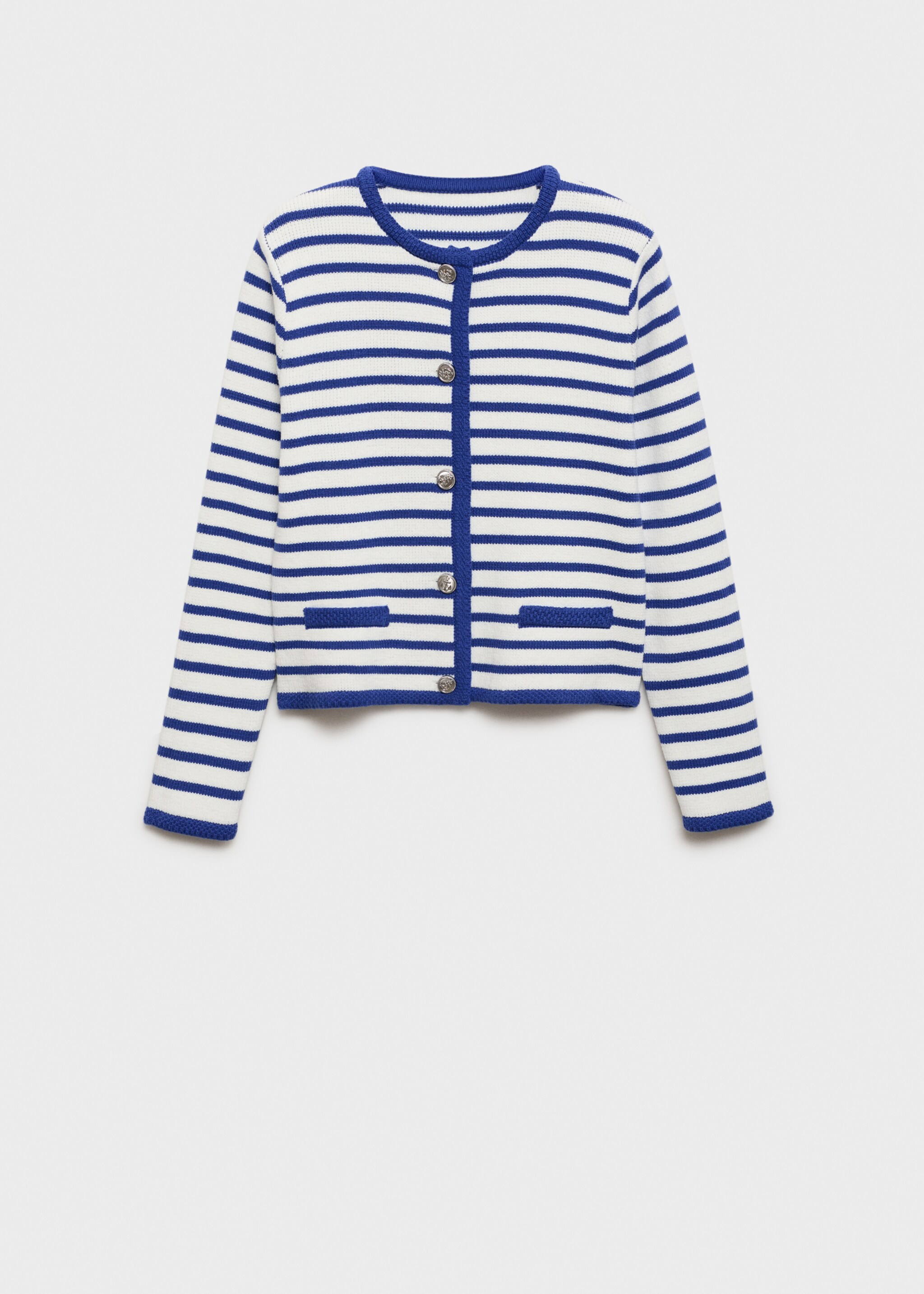 Stripped knit cardigan - Article without model, Blue. Ref: 87077179-00.