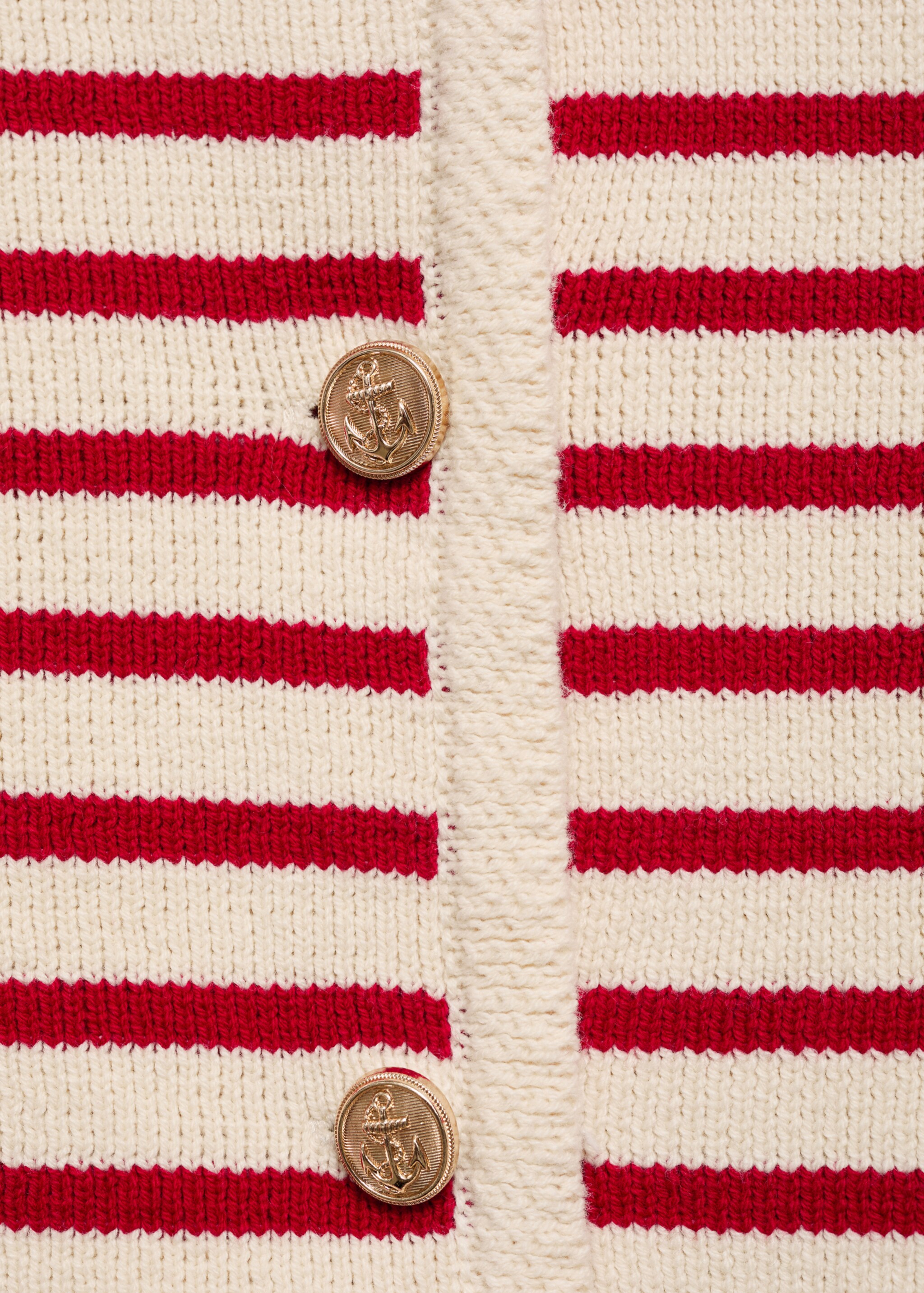 Stripped knit cardigan - Details of the article 0, Red. Ref: 87077179-00.