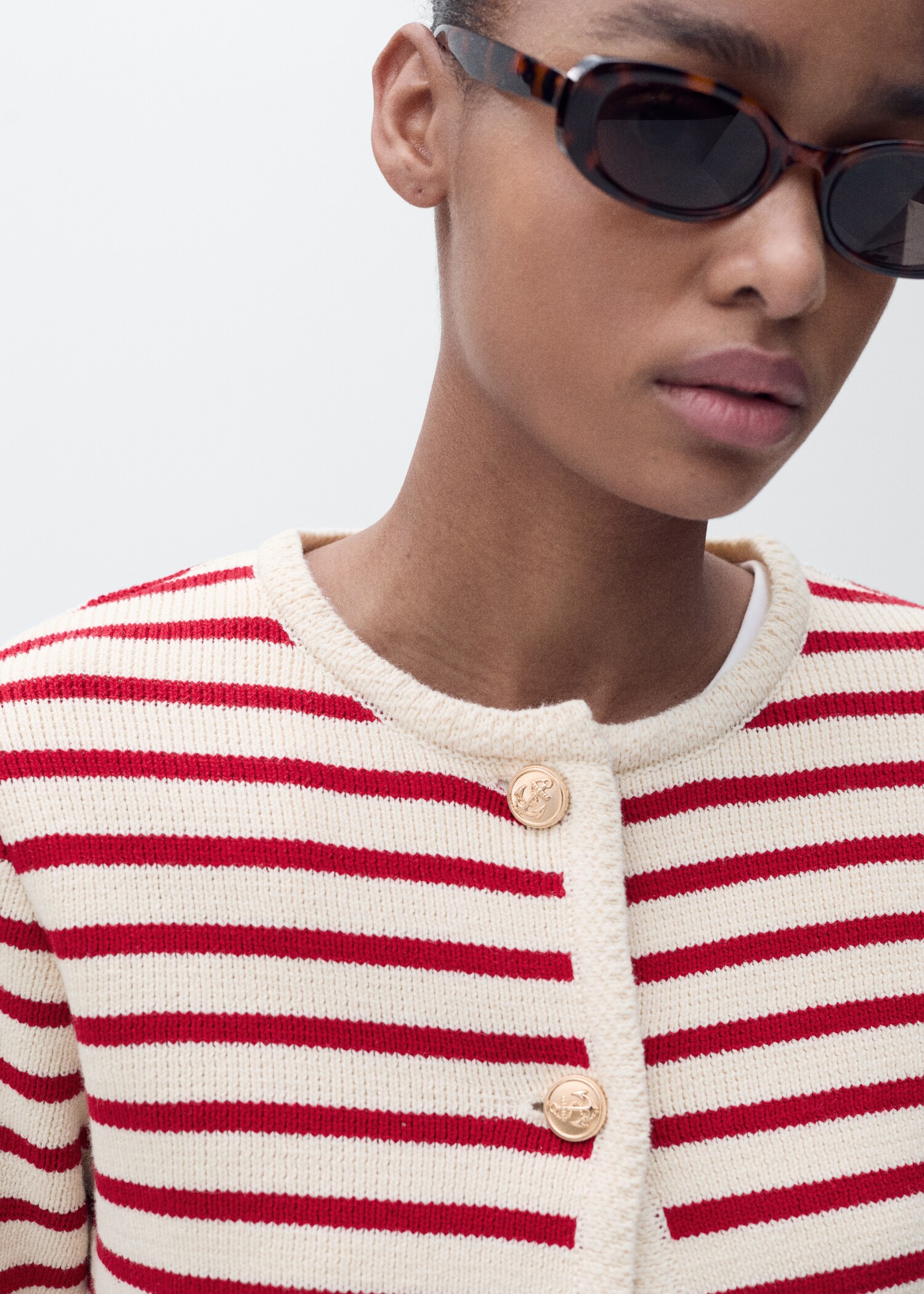 Stripped knit cardigan - Details of the article 1