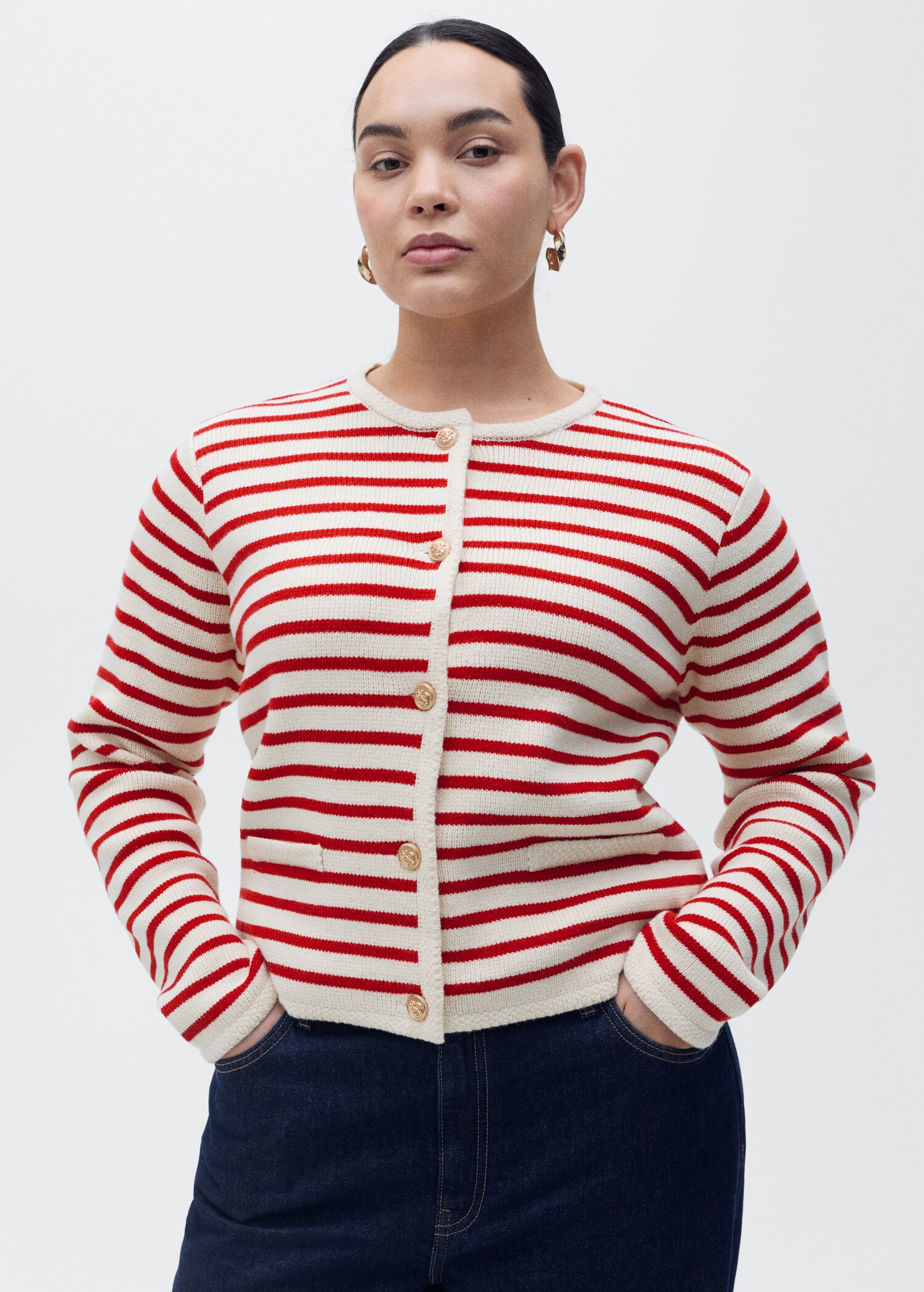 Stripped knit cardigan - Details of the article 5