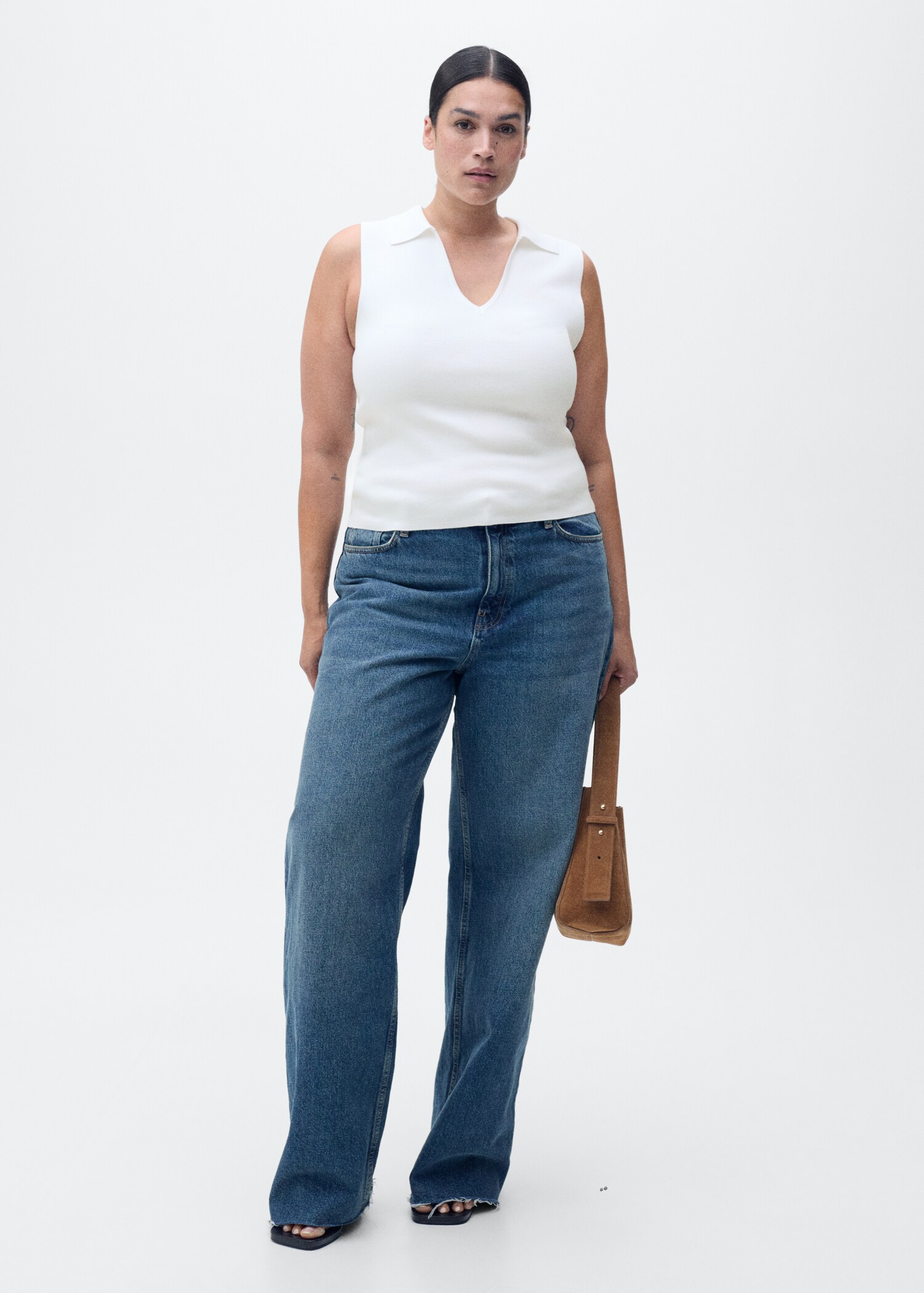 Polo-neck knitted top - Details of the article 3