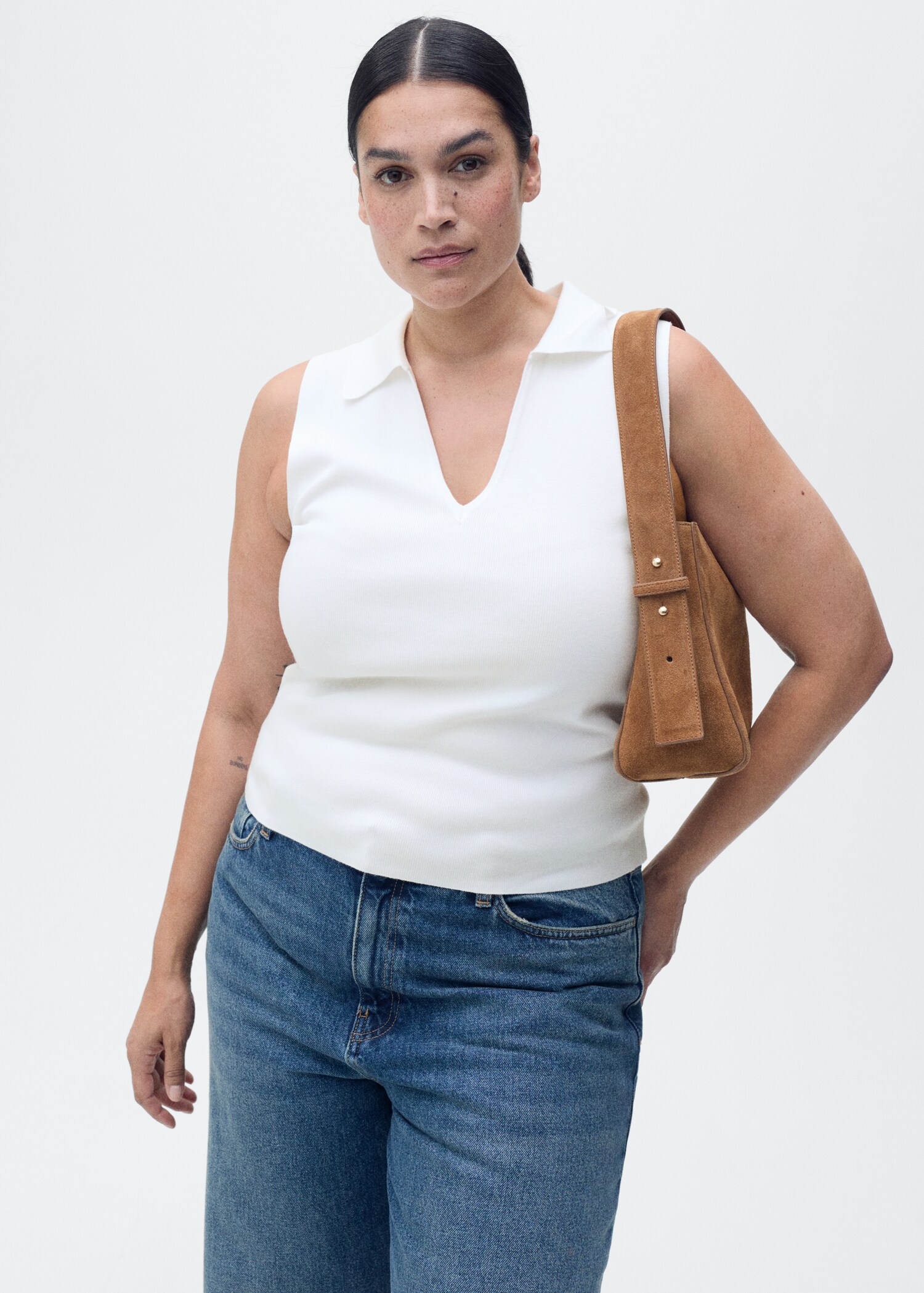 Polo-neck knitted top - Details of the article 5