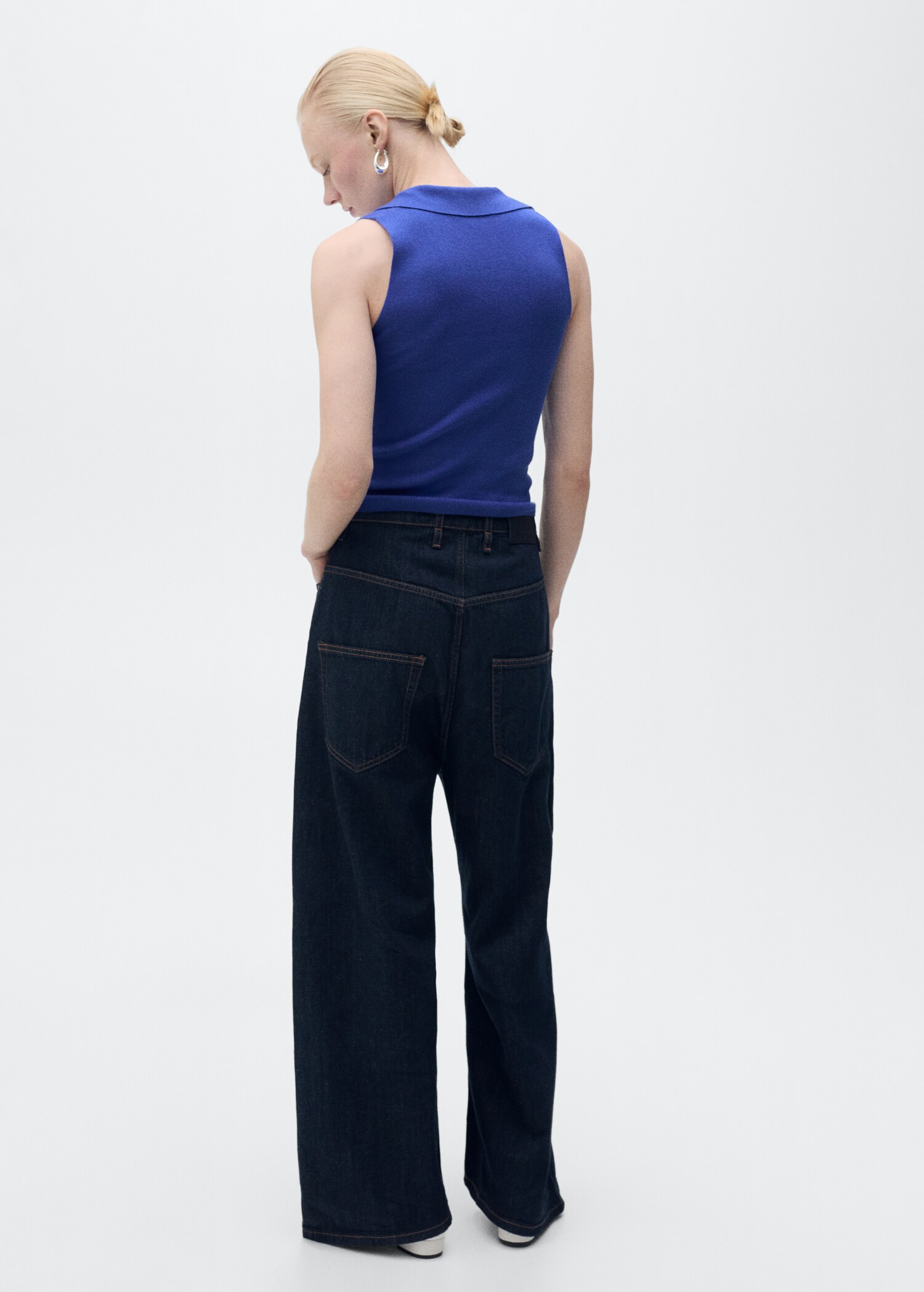 Polo-neck knitted top - Details of the article 2