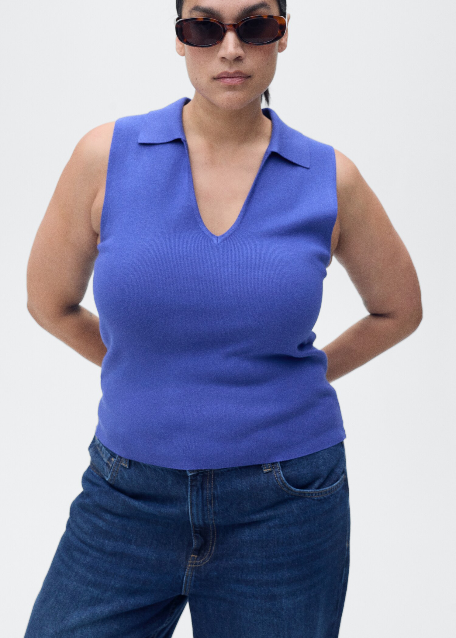 Polo-neck knitted top - Details of the article 5