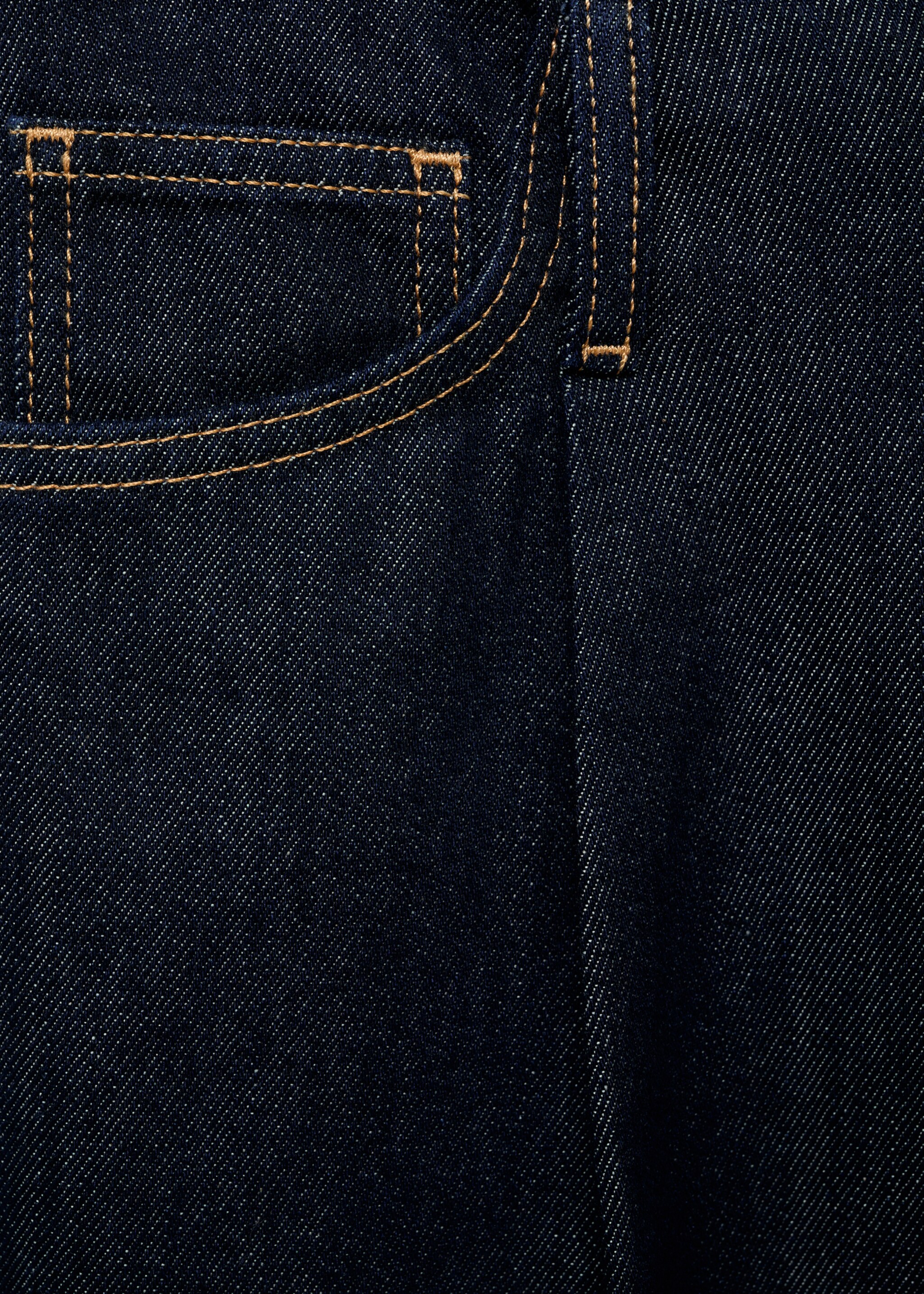 Wide leg denim trousers with frayed waist - Details of the article 8, Open Blue. Ref: 87077191-00.