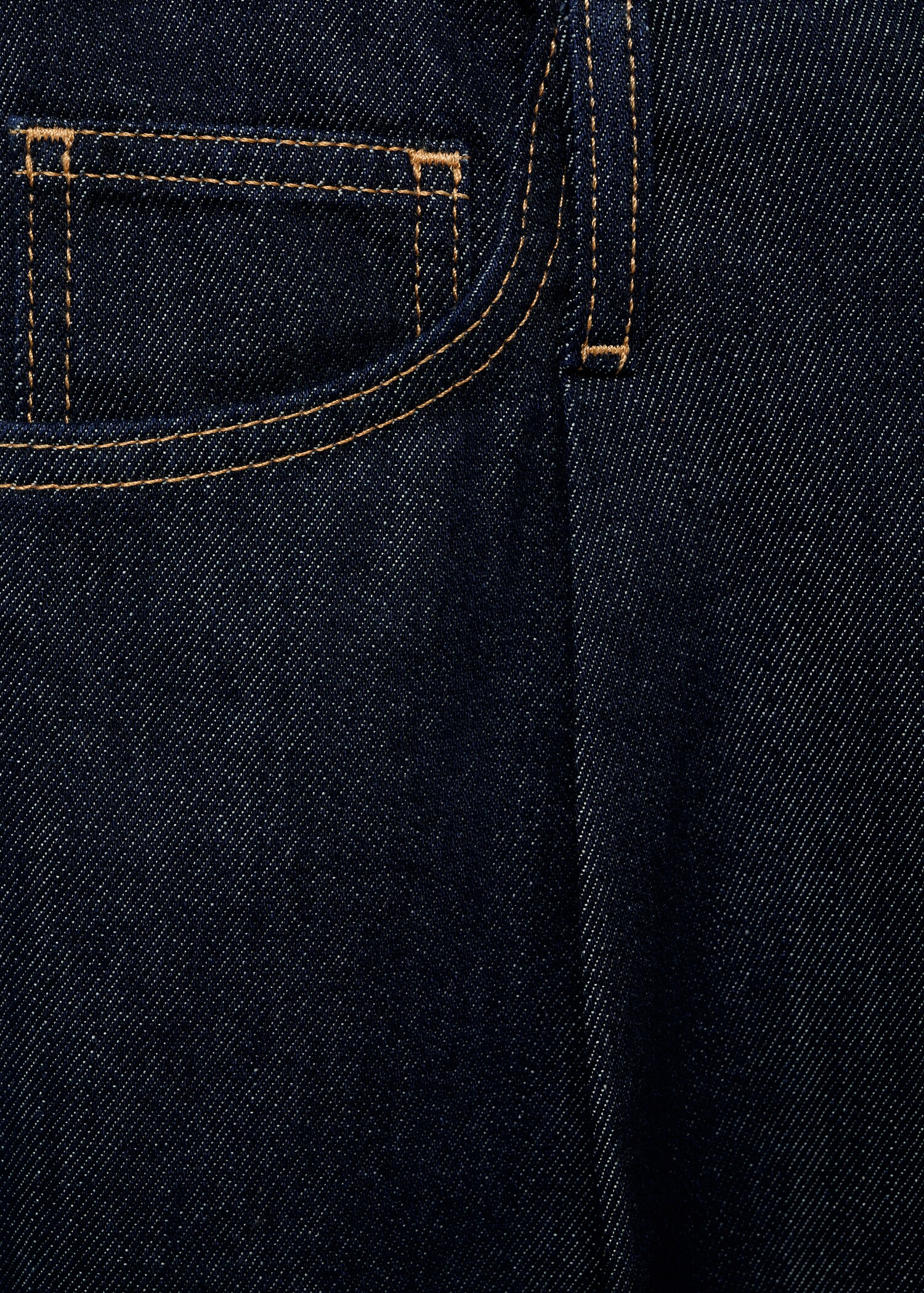 Wide leg denim trousers with frayed waist - Details of the article 8