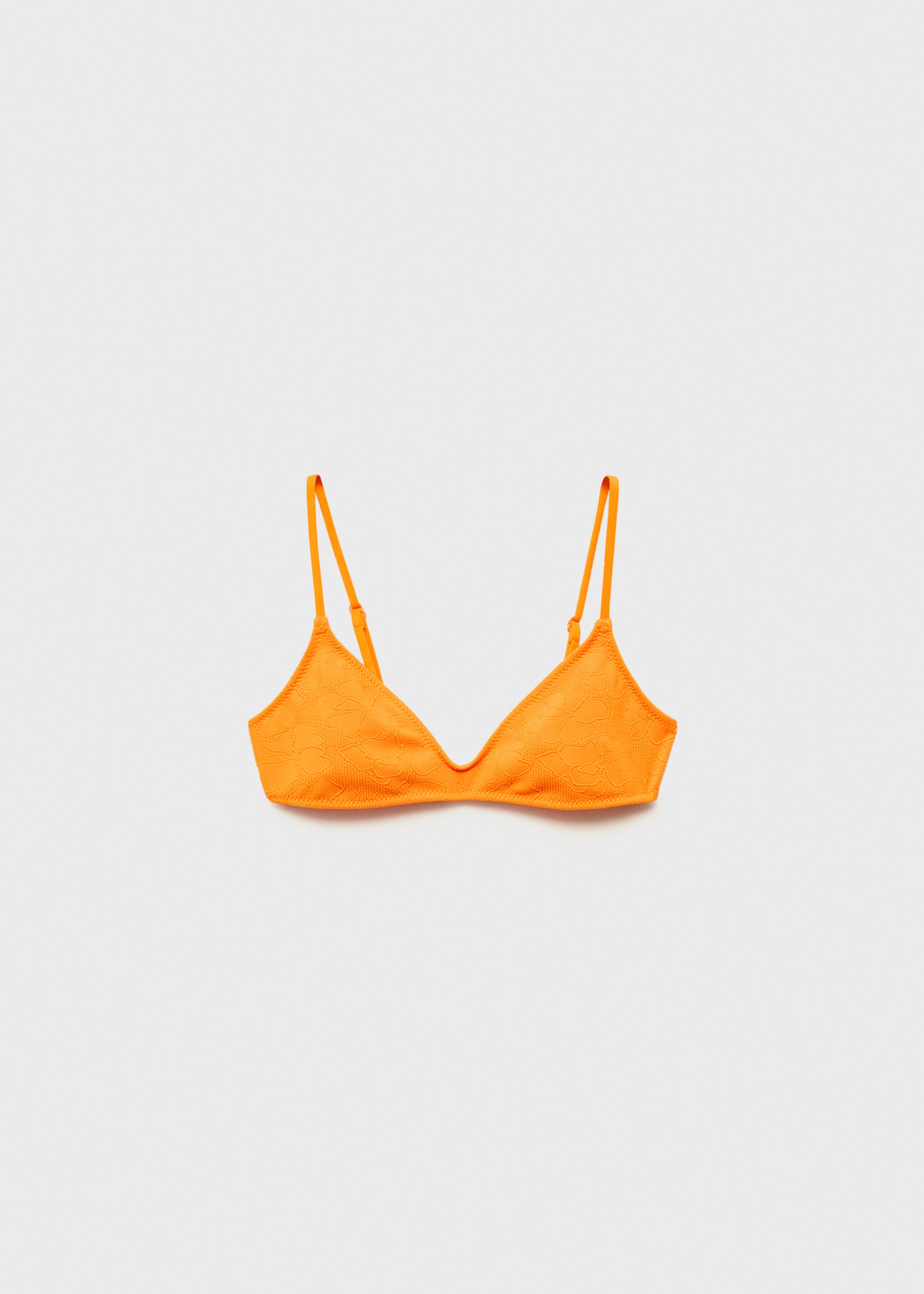 Haut bikini jacquard à fleurs - Article sans modèle, Jaune pastel. Ref: 87077676-00.