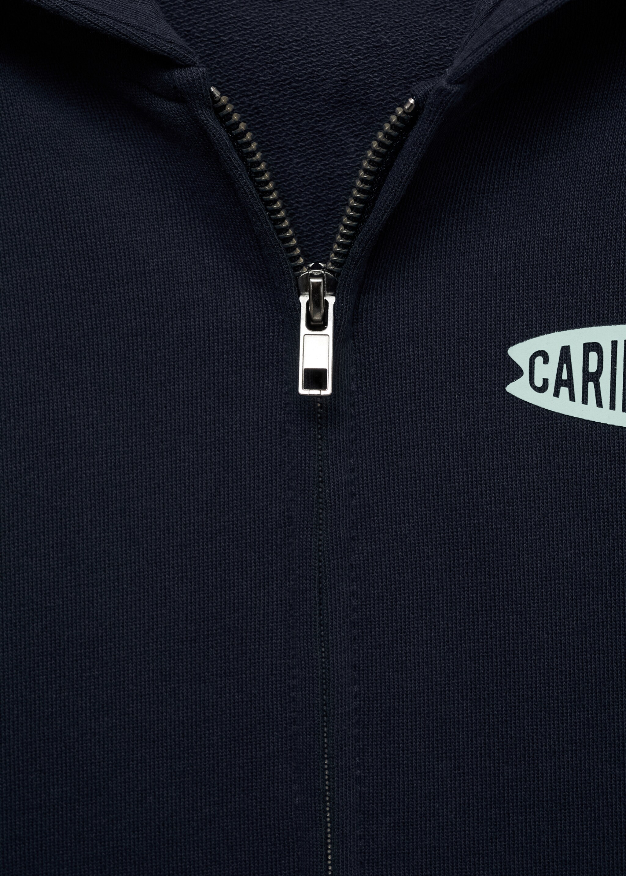 Zipped hoodie - Details of the article 8, Navy. Ref: 87077702-00.