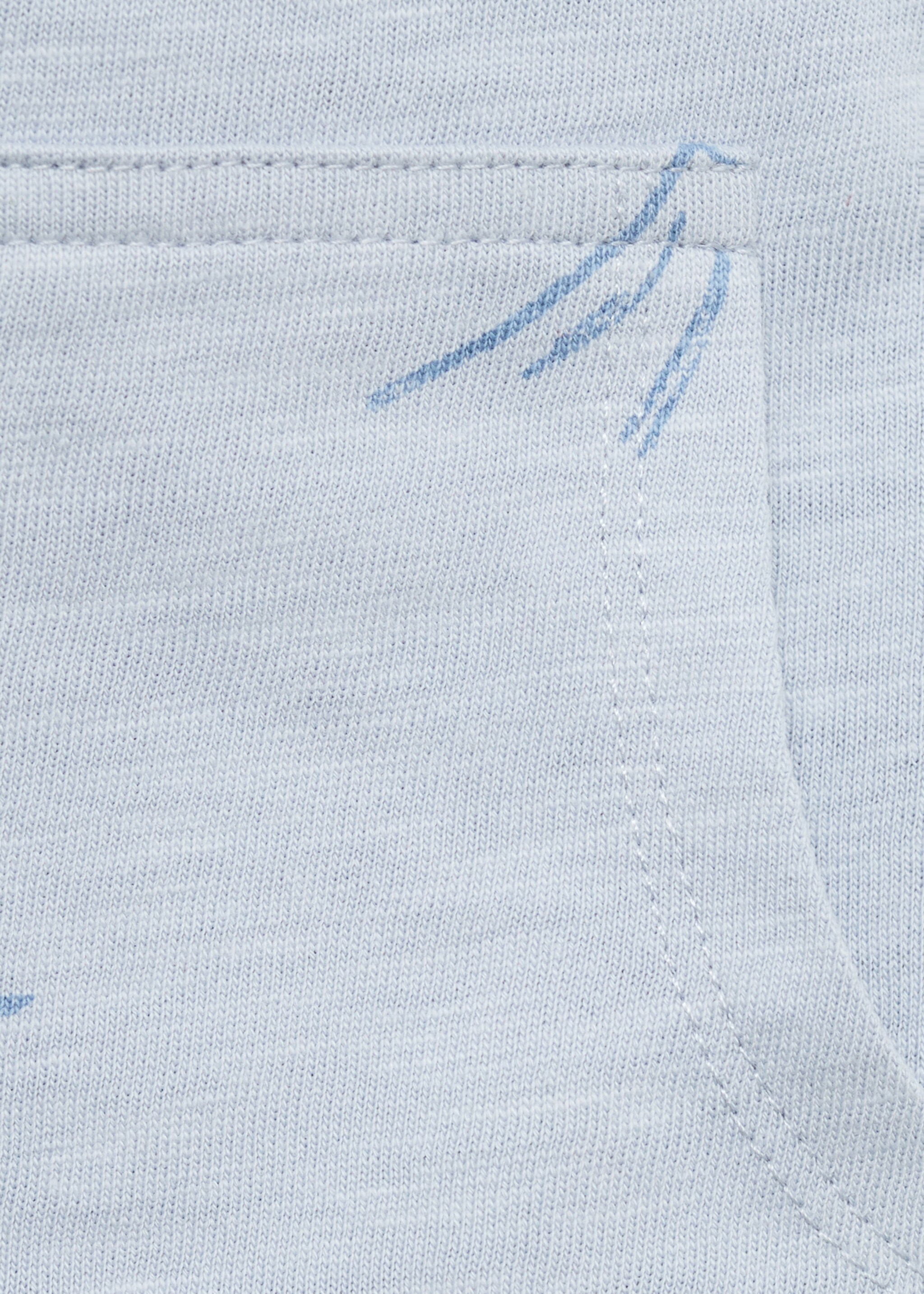 Palm-print dungarees - Details of the article 8, Sky Blue. Ref: 87077703-00.