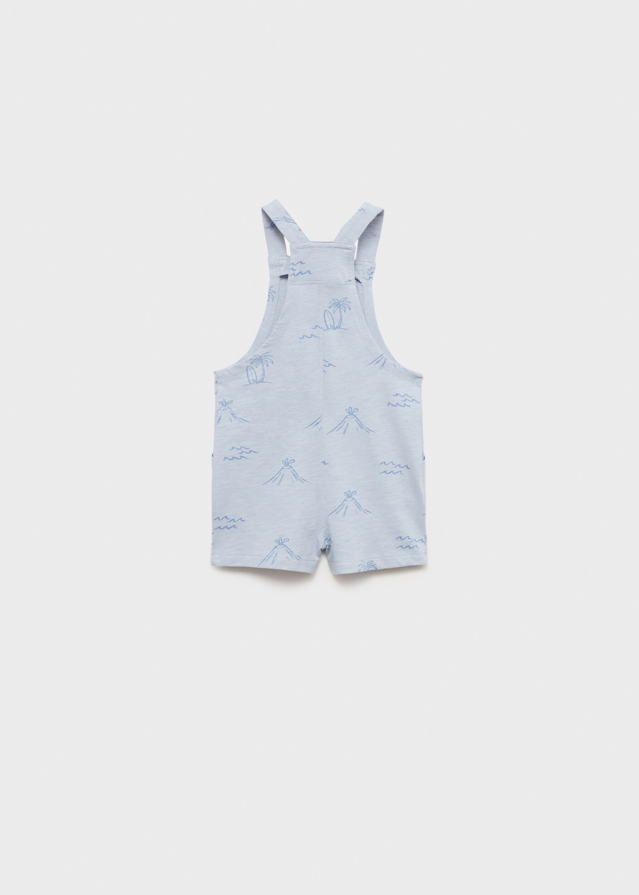 Palm-print dungarees - Reverse of the article, Sky Blue. Ref: 87077703-00.
