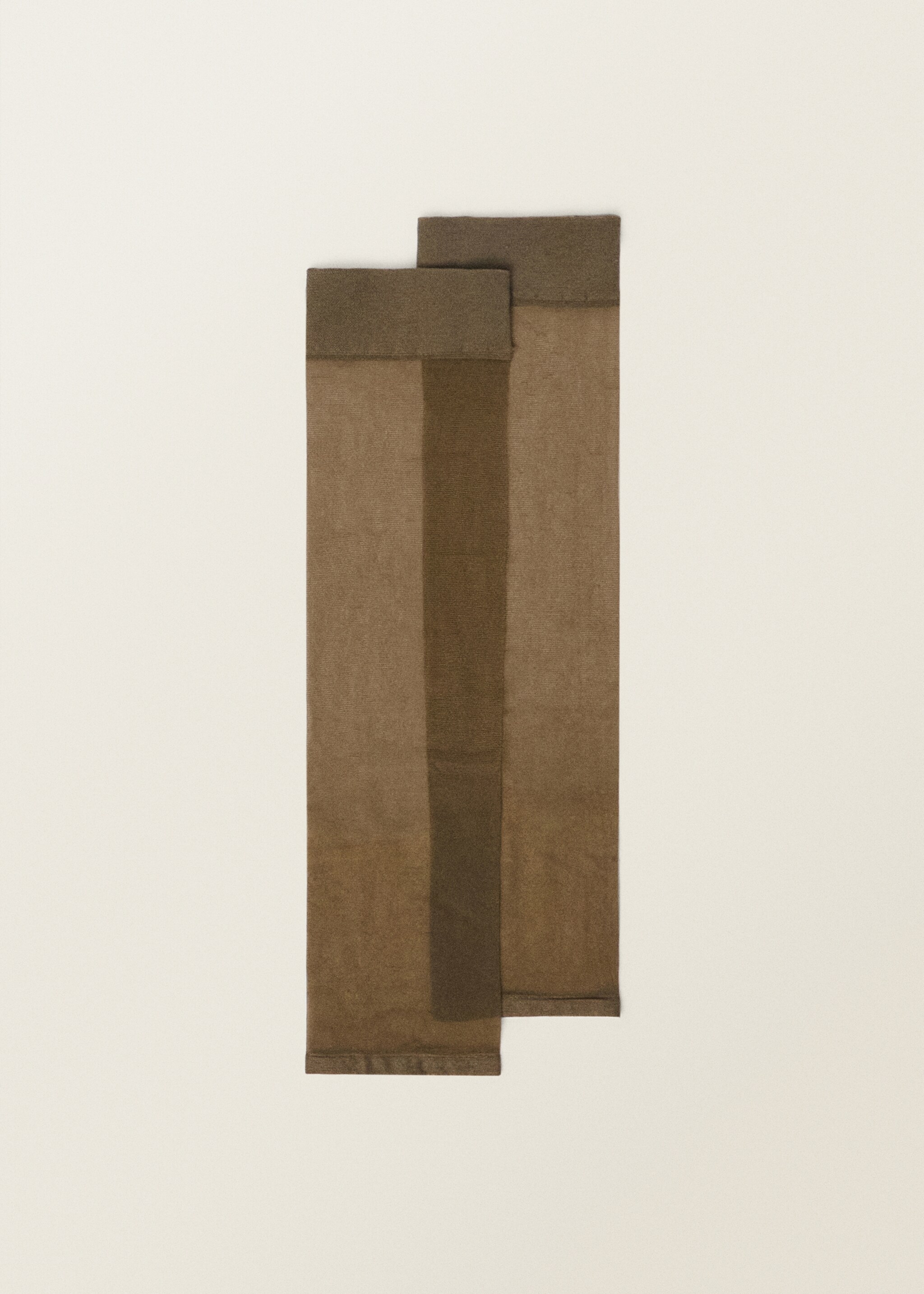 Thin veiled socks with opening - Article without model, Khaki. Ref: 87077710-00.