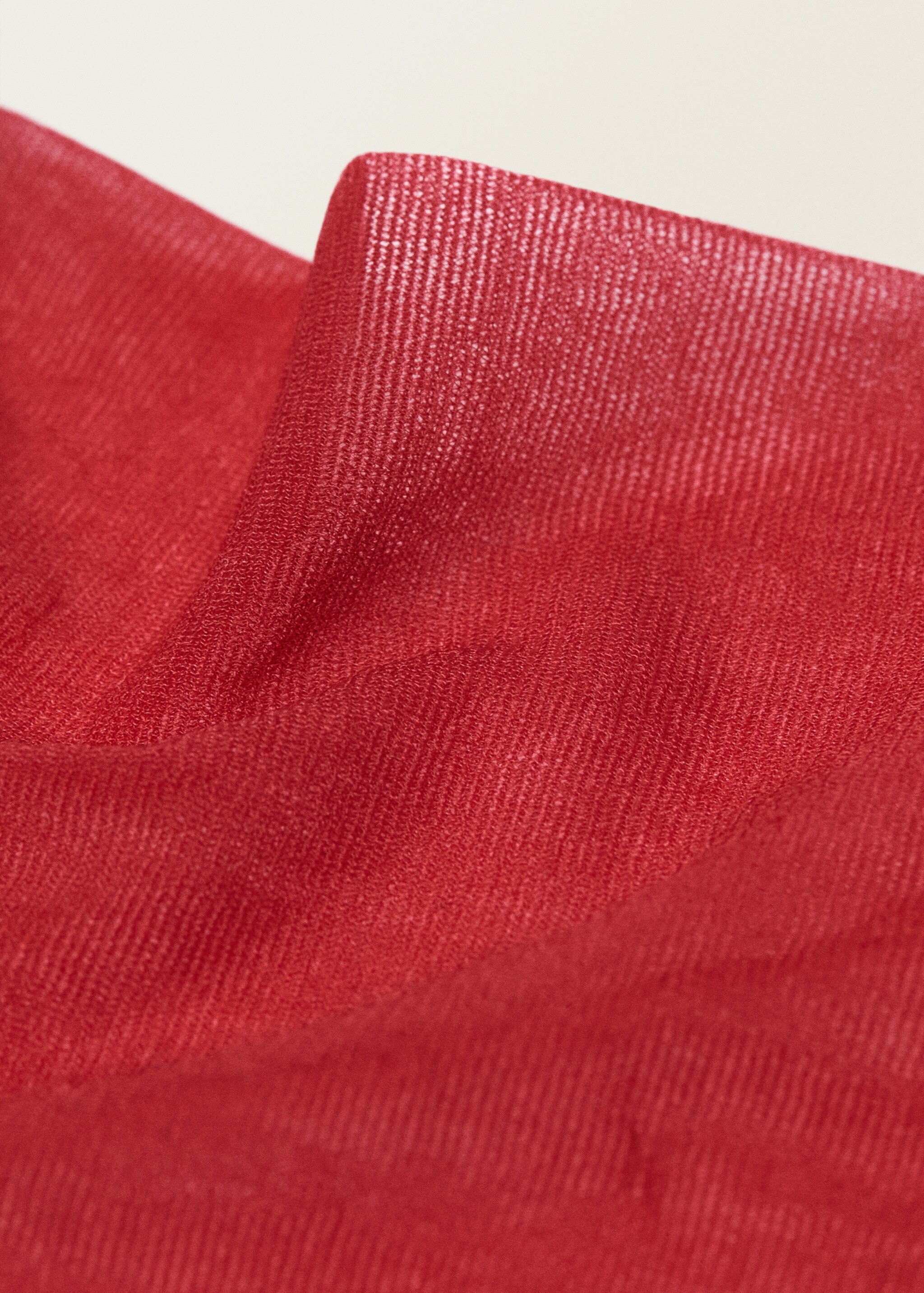 Thin veiled socks with opening - Details of the article 1, Red. Ref: 87077710-00.