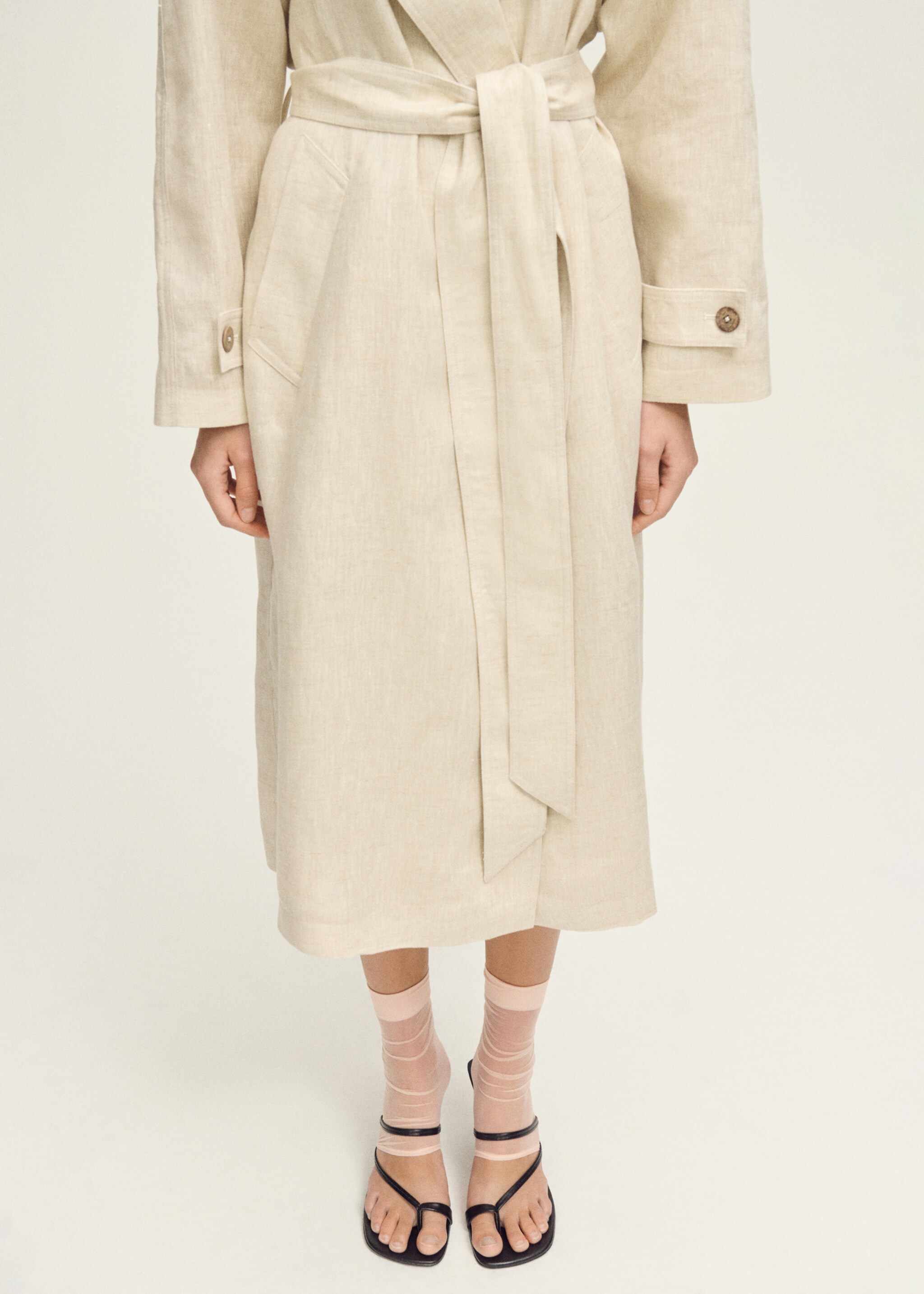 Thin veiled socks with opening - Details of the article 9, Light Pink. Ref: 87077710-00.