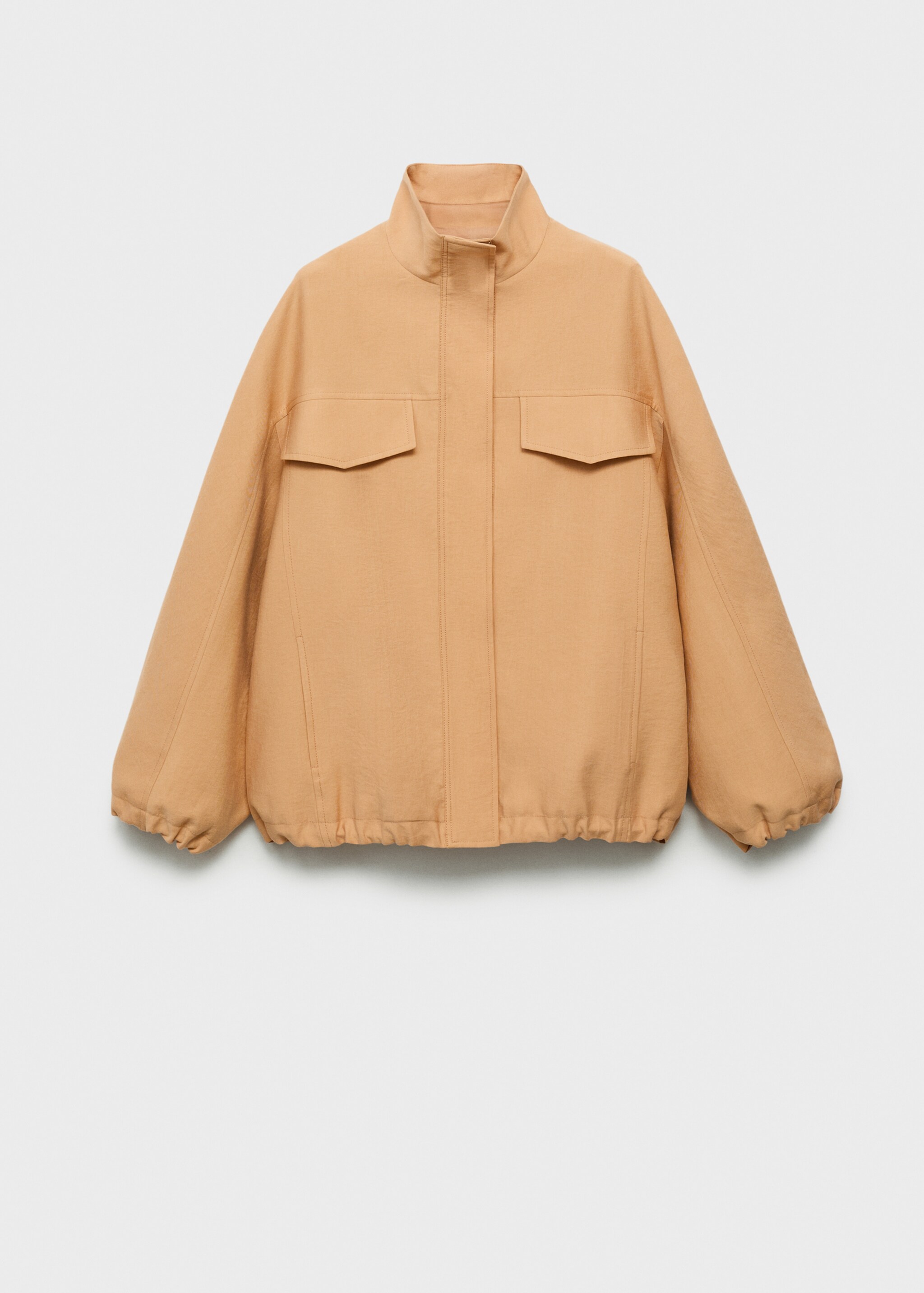 Oversized lyocell jacket with pockets - Article without model, Nude. Ref: 87077719-00.