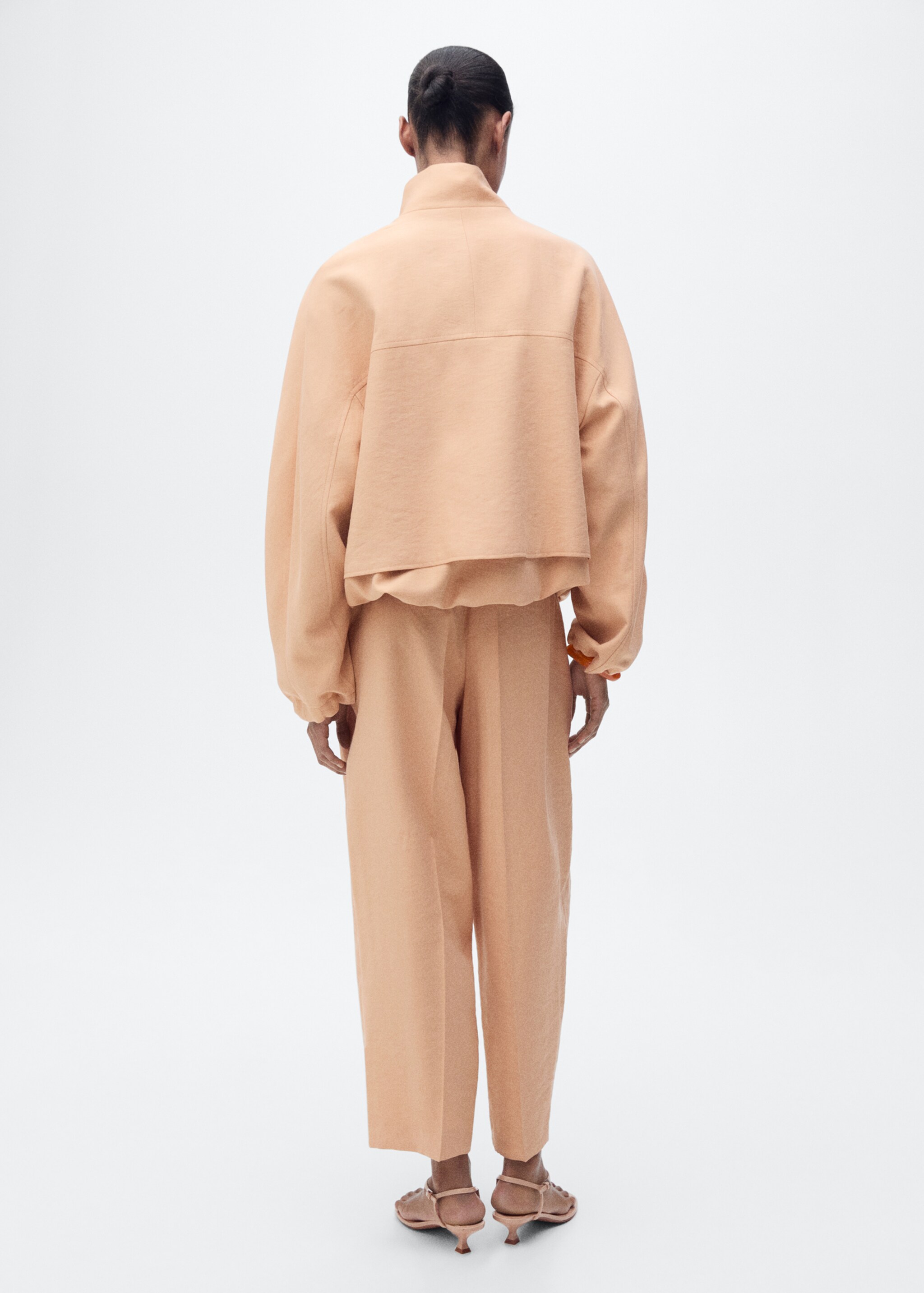 Oversized lyocell jacket with pockets - Reverse of the article, Nude. Ref: 87077719-00.