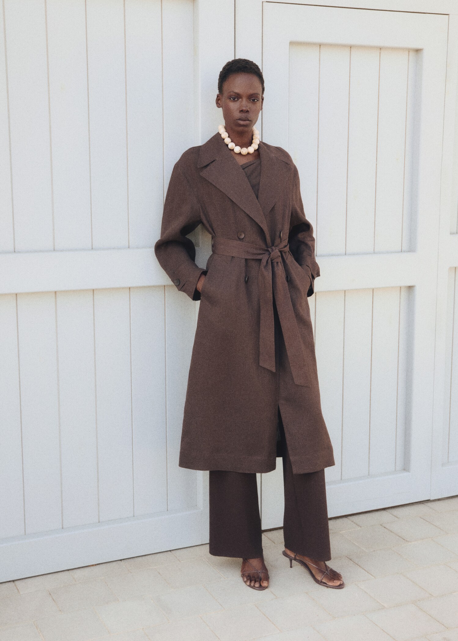 Double breasted linen trench - Details of the article 7
