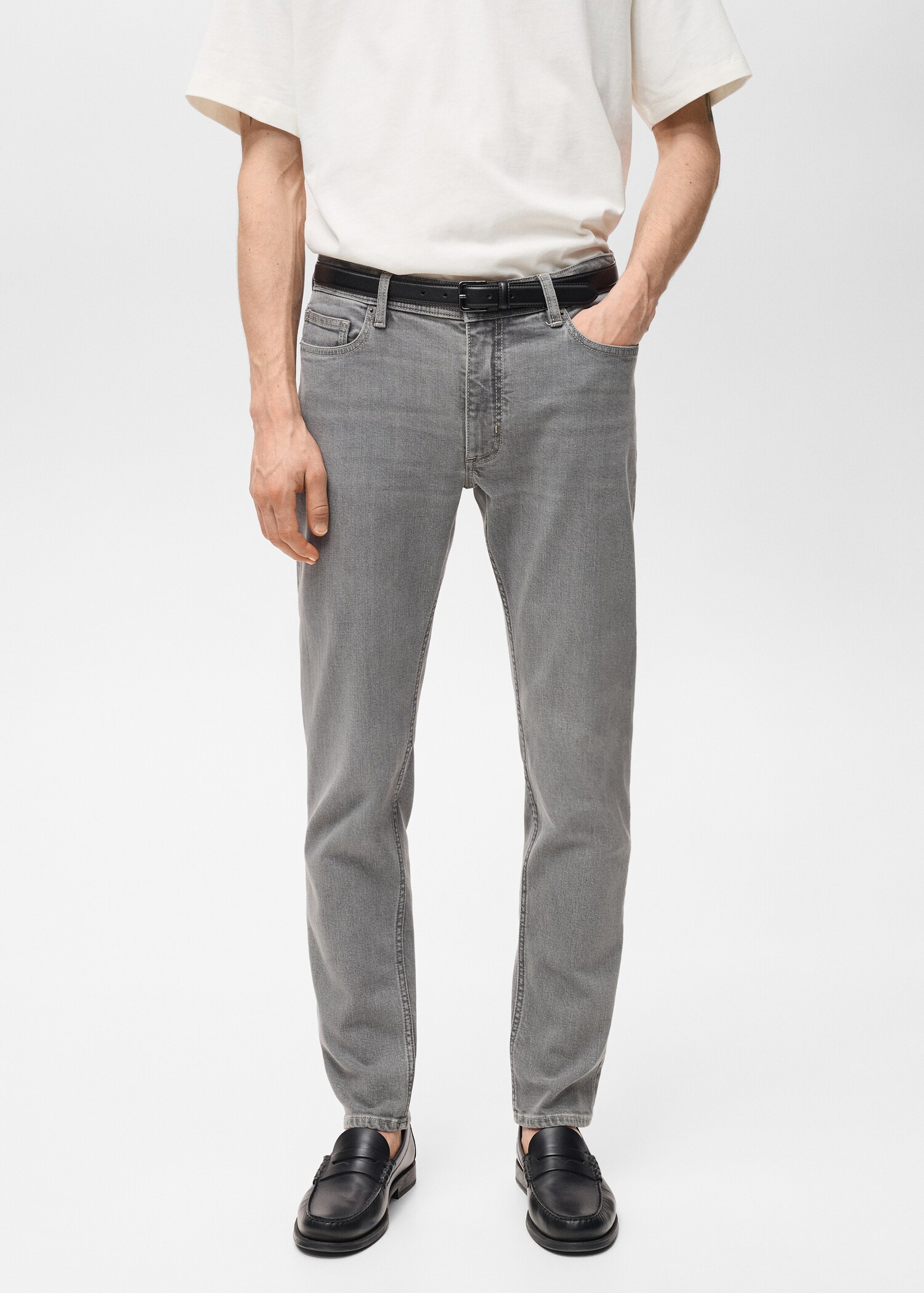 Jan slim-fit grey-wash jeans - Medium plane