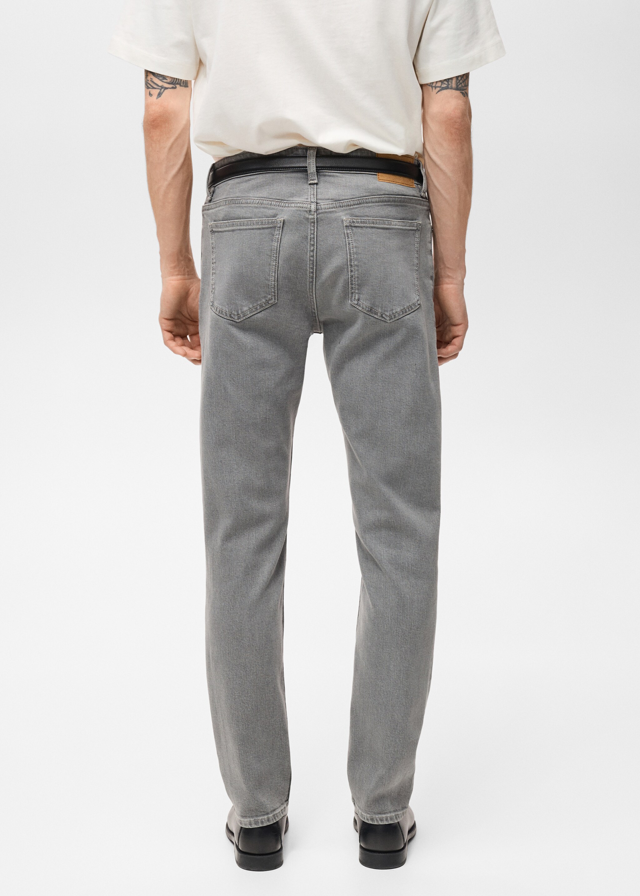 Jean Jan slim-fit délavé gris - Verso de l’article, Gris denim. Ref: 87077890-00.