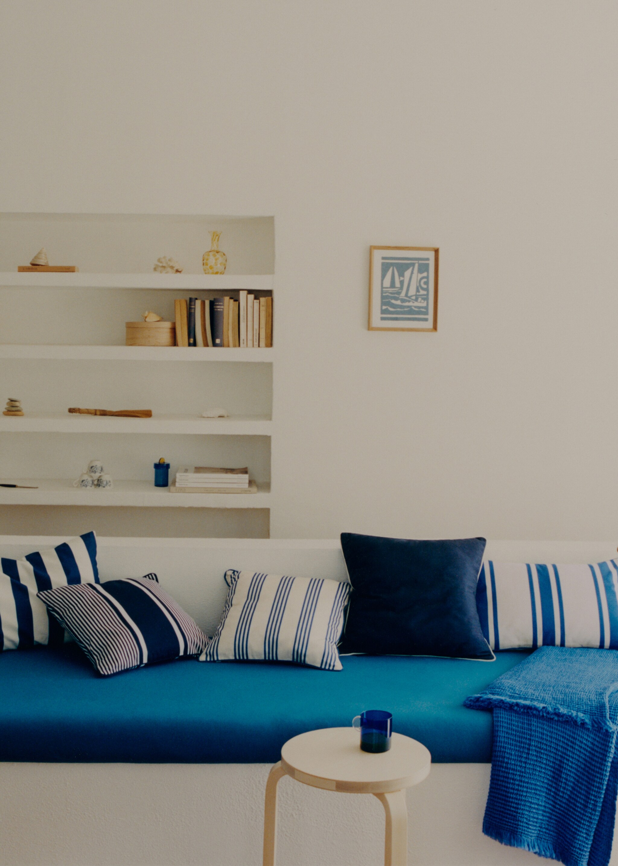 Voděodolný pruhovaný povlak na polštářek 45x45 cm - Detail zboží 6, Písková. Ref: 87077898-00.