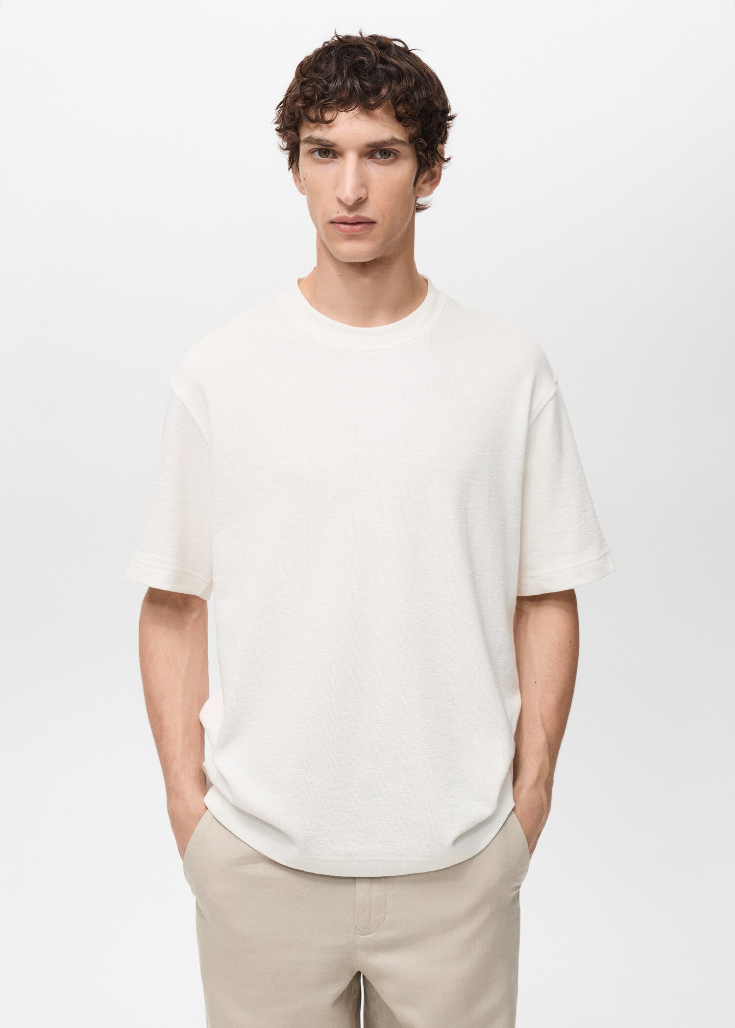 Structured relaxed-fit t-shirt - Medium plane