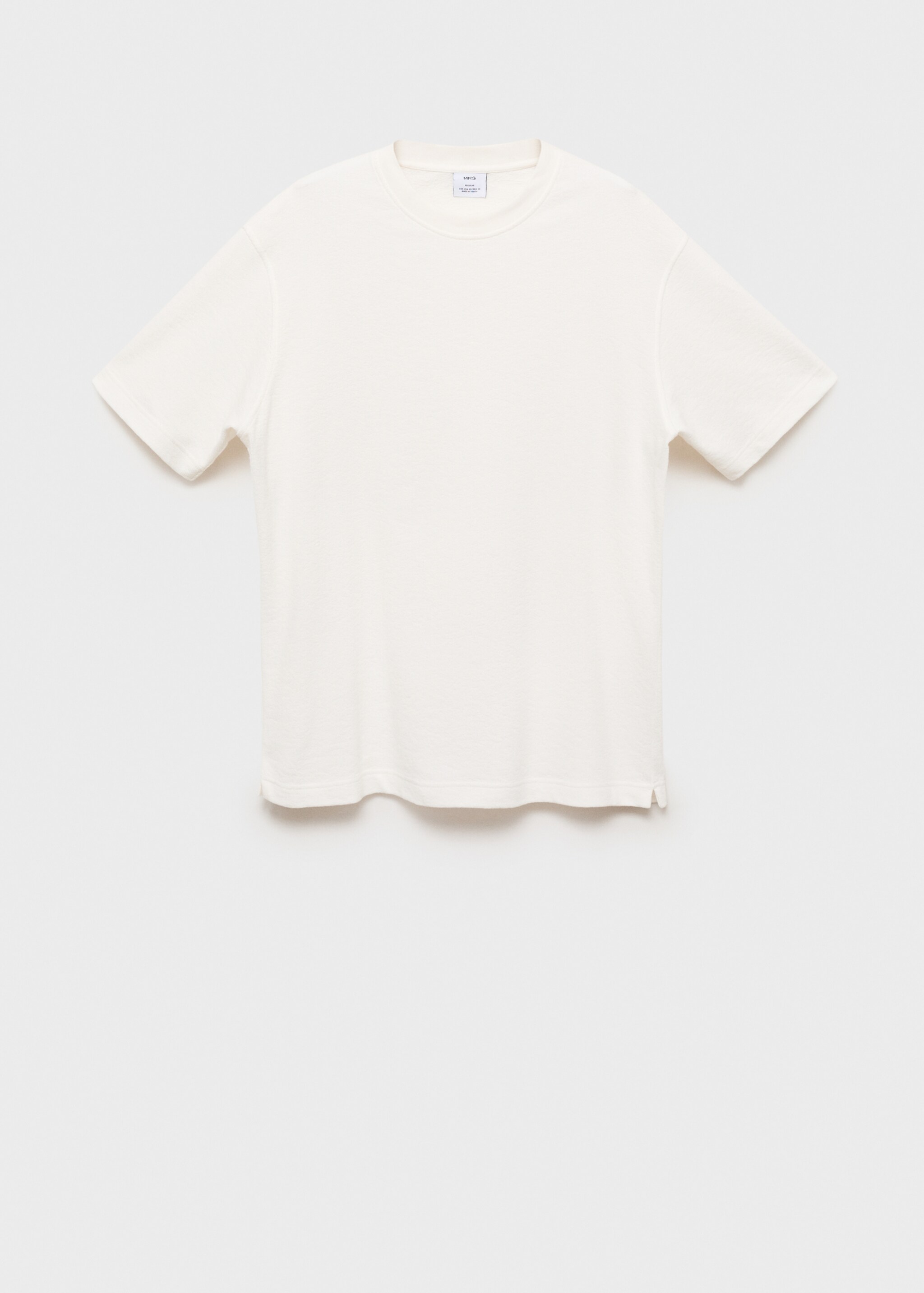 Structured relaxed-fit t-shirt - Article without model, Ecru. Ref: 87077901-00.