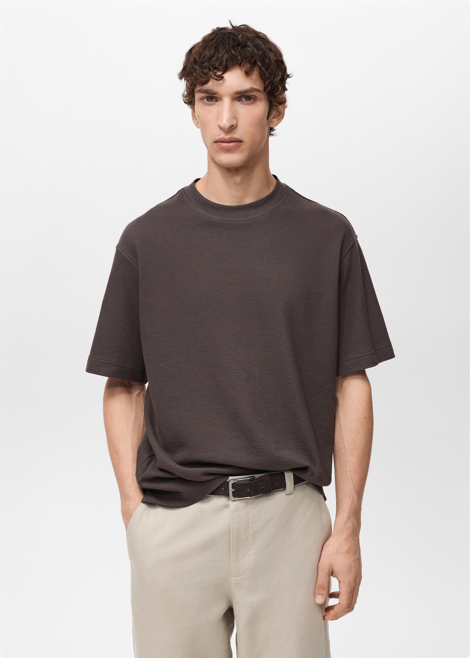 Structured relaxed-fit t-shirt - Medium plane