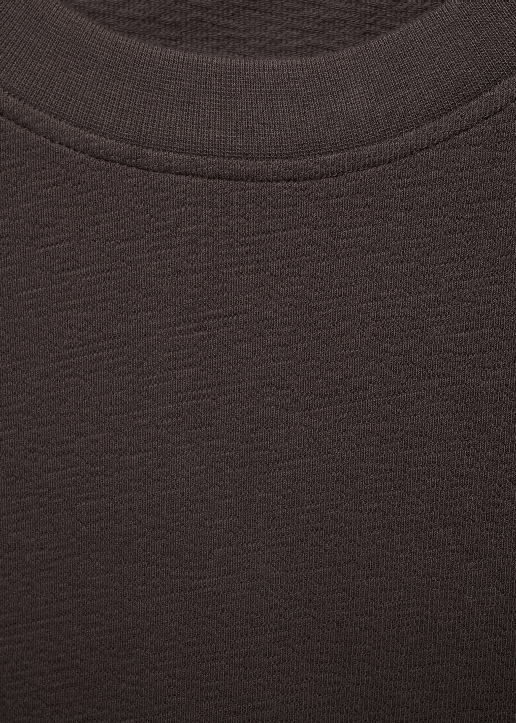 Structured relaxed-fit t-shirt - Details of the article 8, Chocolate. Ref: 87077901-00.