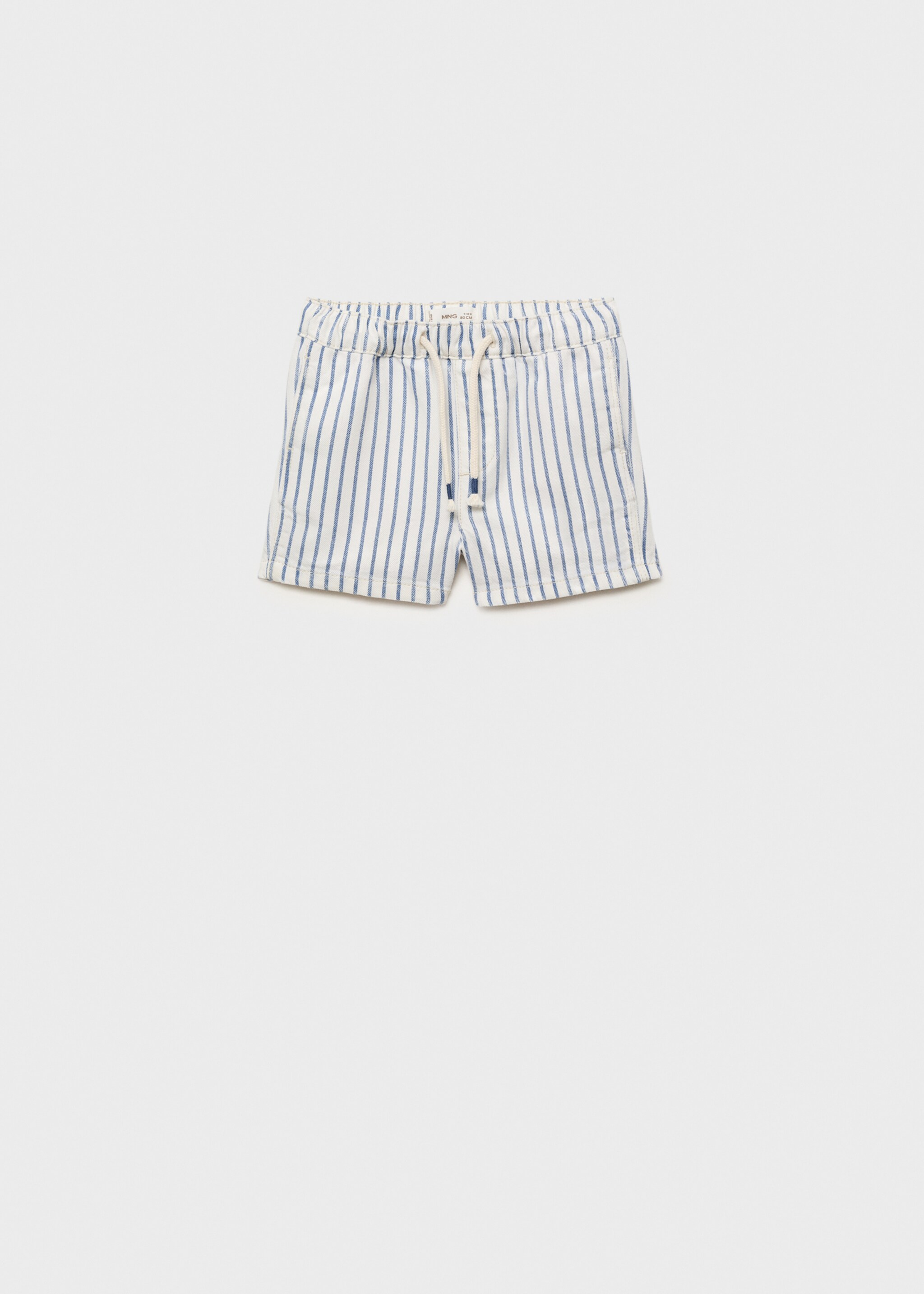 Striped bermuda shorts with drawstring - Article without model, Medium Blue. Ref: 87078265-00.