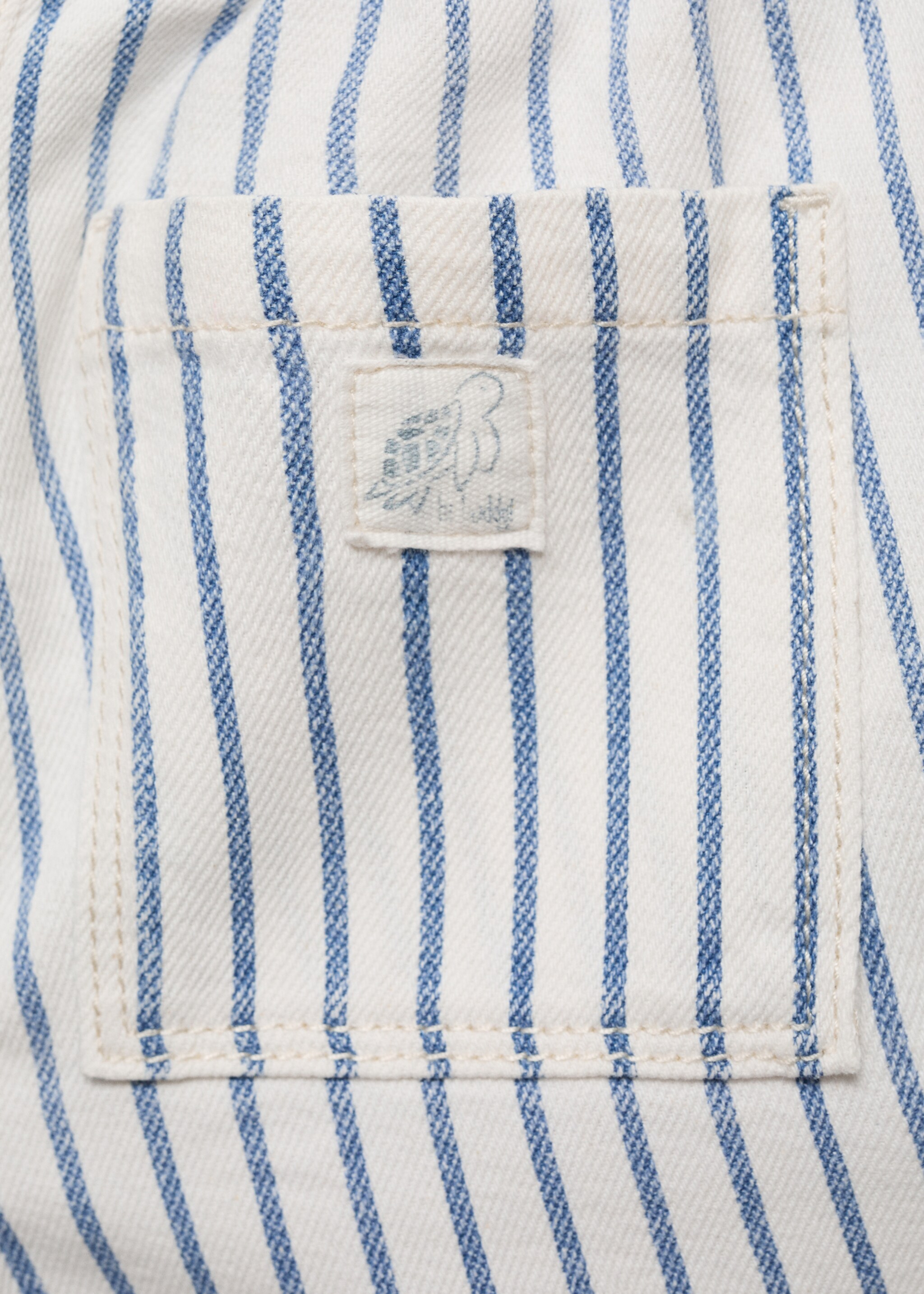 Striped bermuda shorts with drawstring - Details of the article 0, Medium Blue. Ref: 87078265-00.