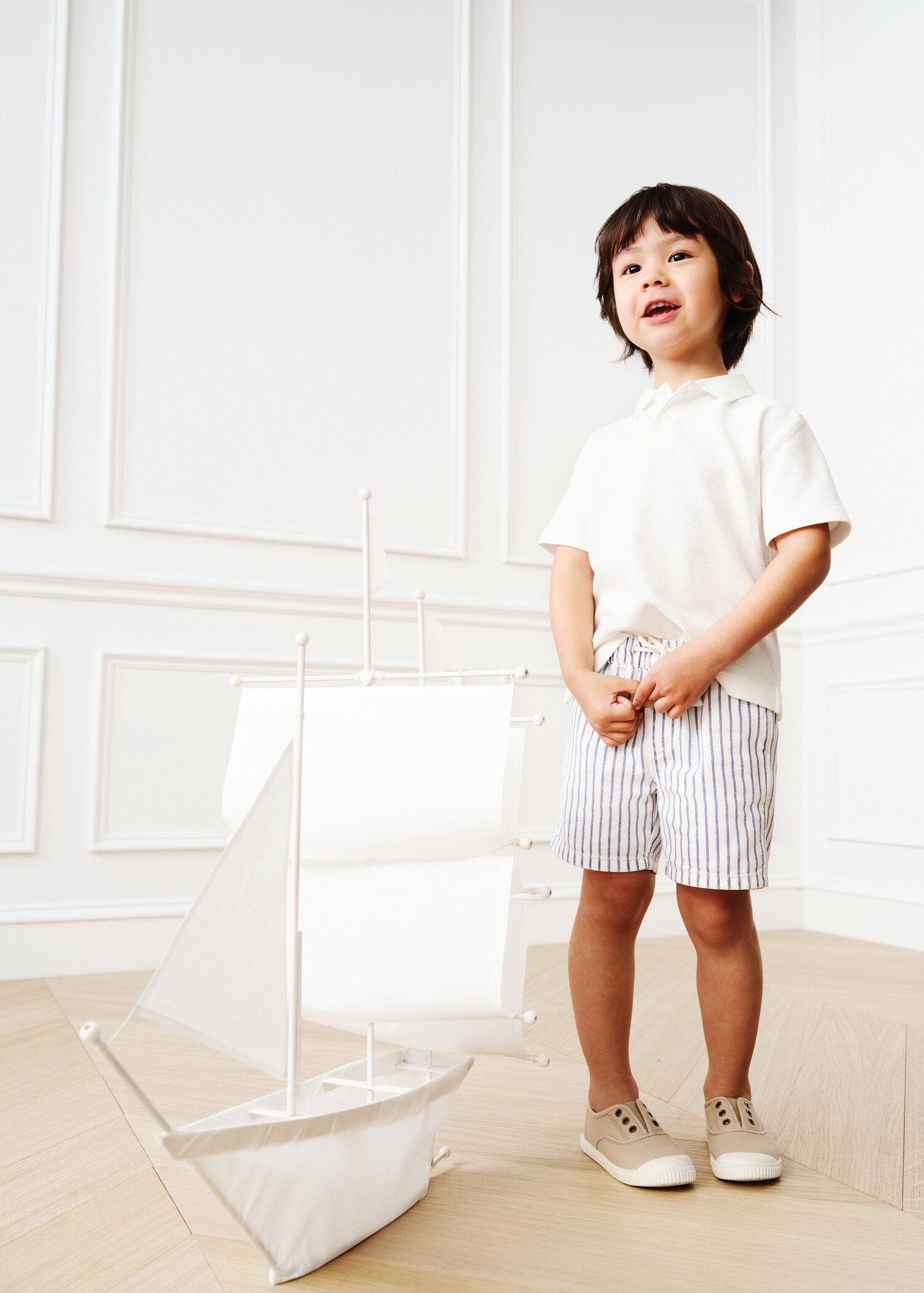 Striped bermuda shorts with drawstring - Details of the article 6